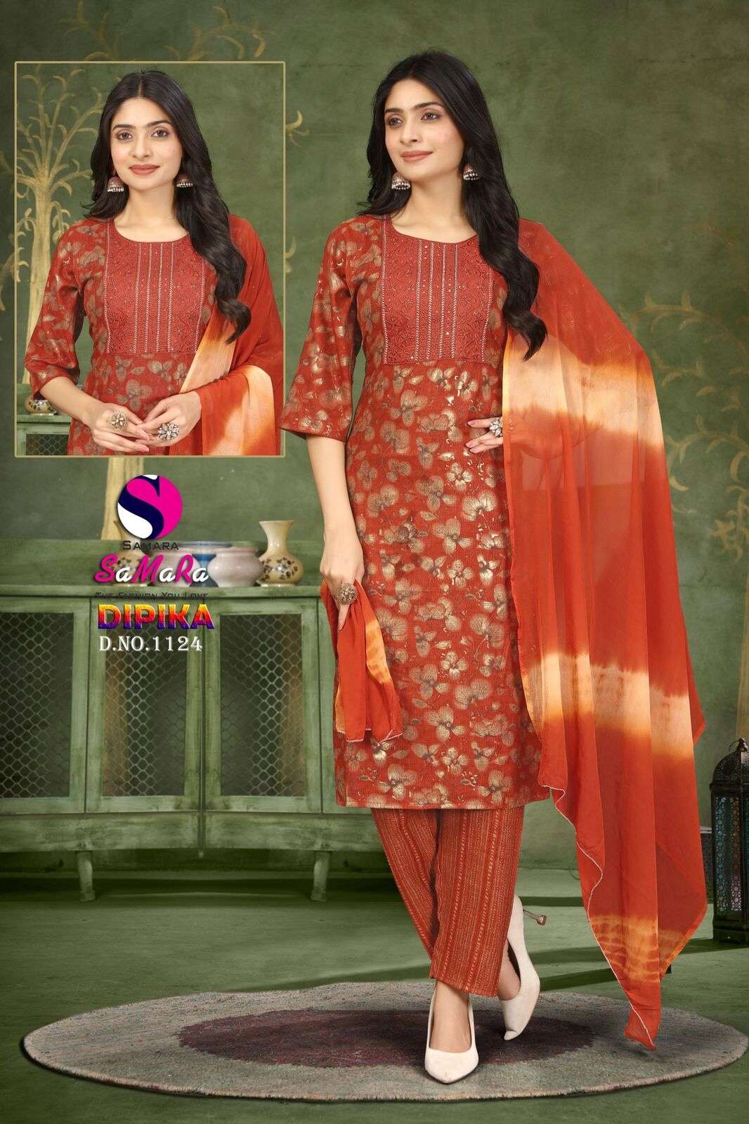 DIPIKA VOL-16 BY SAMARA CAPSULE PRINT WITH SIKVANS EMBROIDERY WORK 