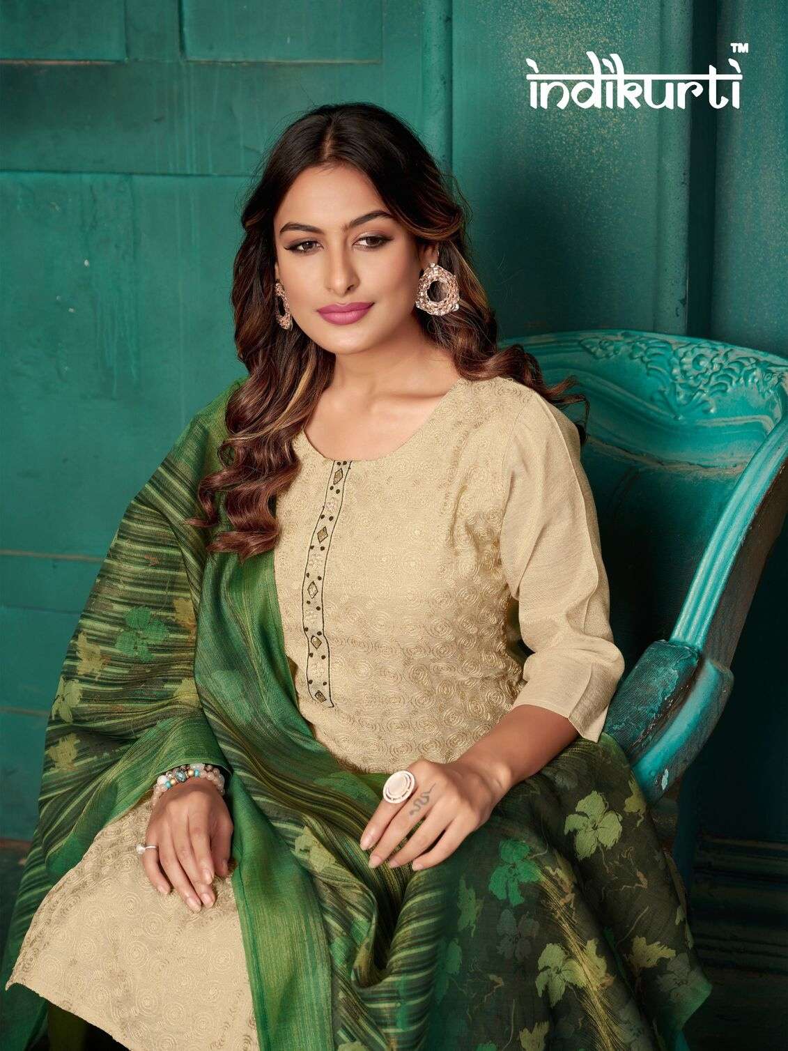 DIVYA -2 BY INDIKURTI IN SCHIFFLI PREMIUM ERODE SILK WITH HAND WORK 