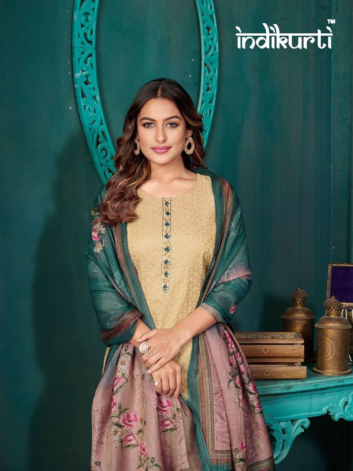 DIVYA -2 BY INDIKURTI IN SCHIFFLI PREMIUM ERODE SILK WITH HAND WORK 