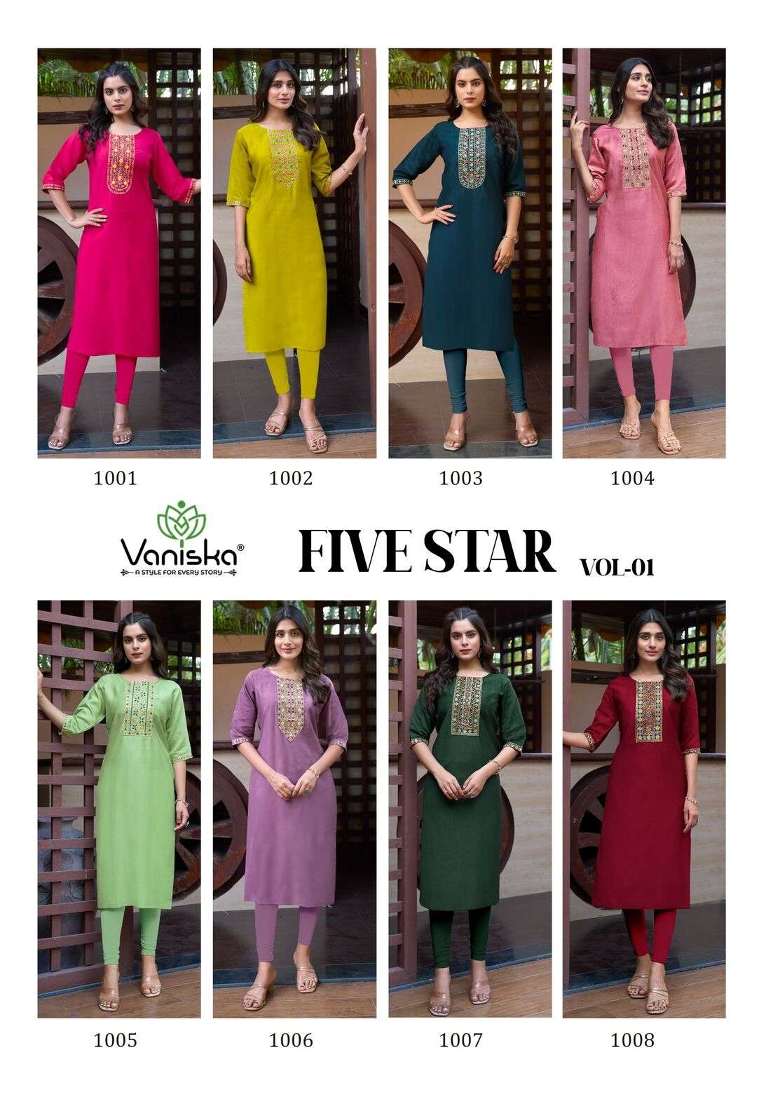 FIVE STAR VOL:-1 BY VANISKA IN VETICAN SILK WITH HEVY EMBROIDERY WORK