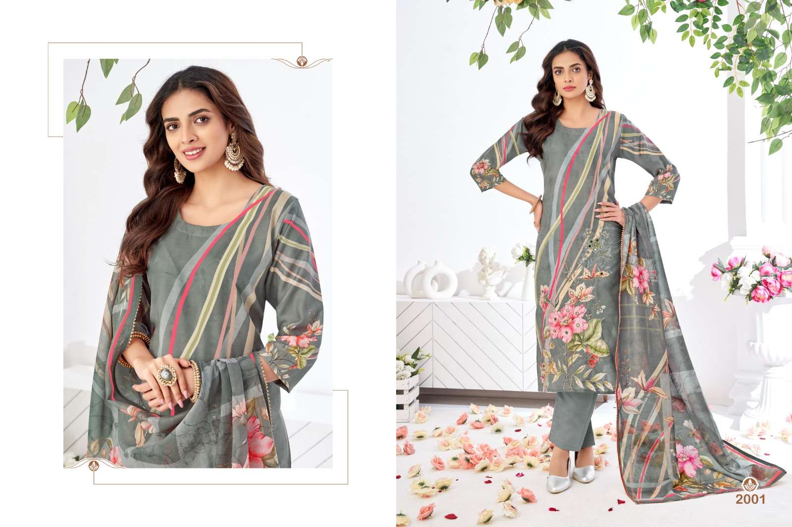 FLORIDA BY KF FASHION IN MUSLIN KURTI PANT SET WITH DIGITAL PRINT DUPATTA