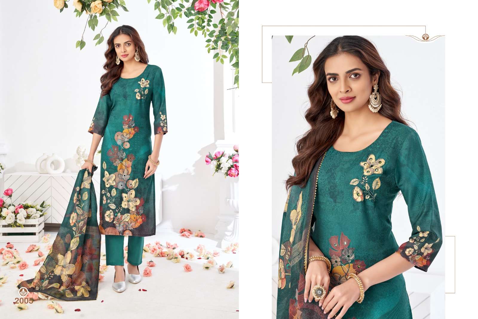 FLORIDA BY KF FASHION IN MUSLIN KURTI PANT SET WITH DIGITAL PRINT DUPATTA