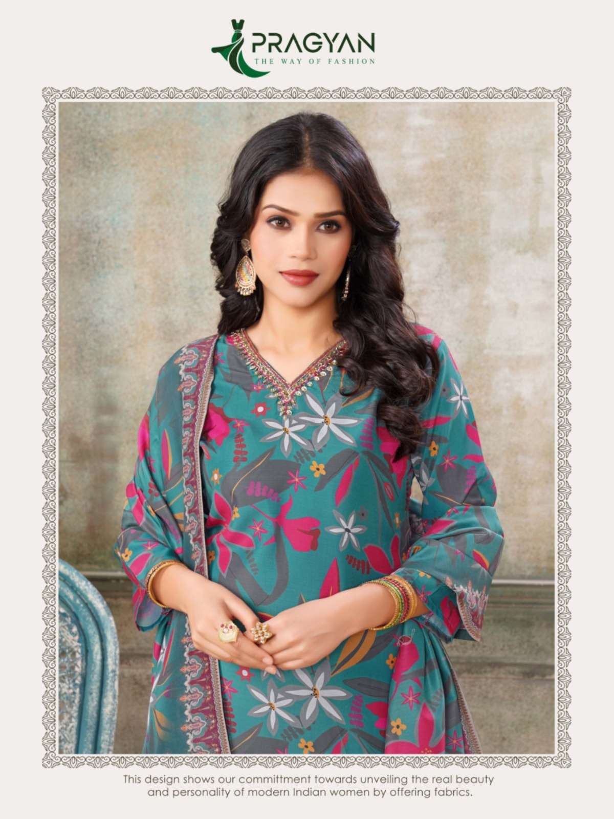 GLORY VOL-1 BY PRAGYAN HEAVY MUSLIN PRINT TOP WITH FULL ASTER