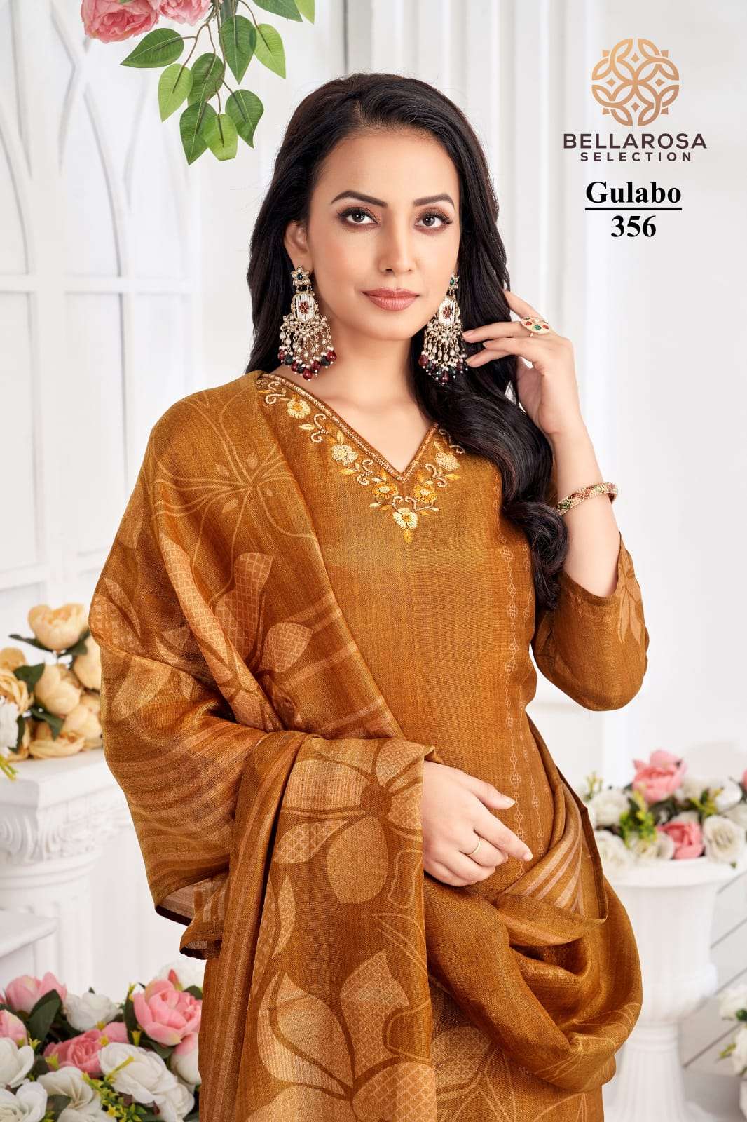 GULABO BY BELLAROSA IN PURE SHIMMER DIGITAL PRINT KURTI WITH HANDWORK AND PANT WITH POCKET