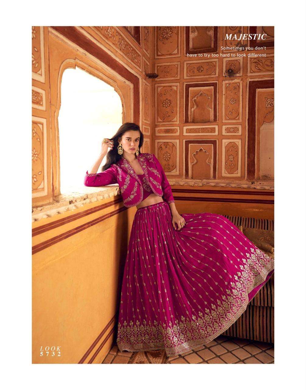 INDIRA BY SAYURI DESIGNER IN PREMIUM REAL CHINON SILK WITH HEAVY LOOK FRONT AND BACK EMBROIDERED 