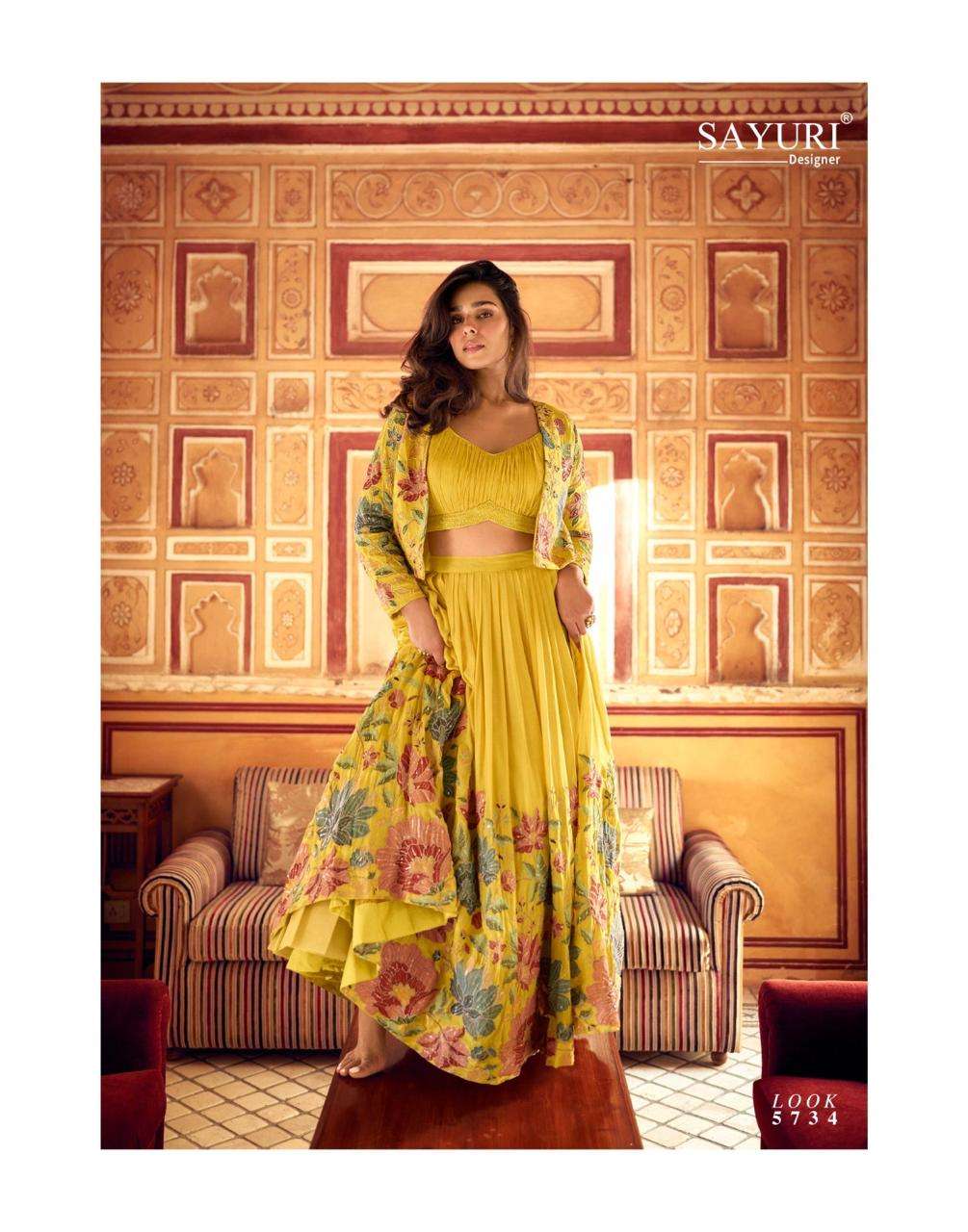 INDIRA BY SAYURI DESIGNER IN PREMIUM REAL CHINON SILK WITH HEAVY LOOK FRONT AND BACK EMBROIDERED 