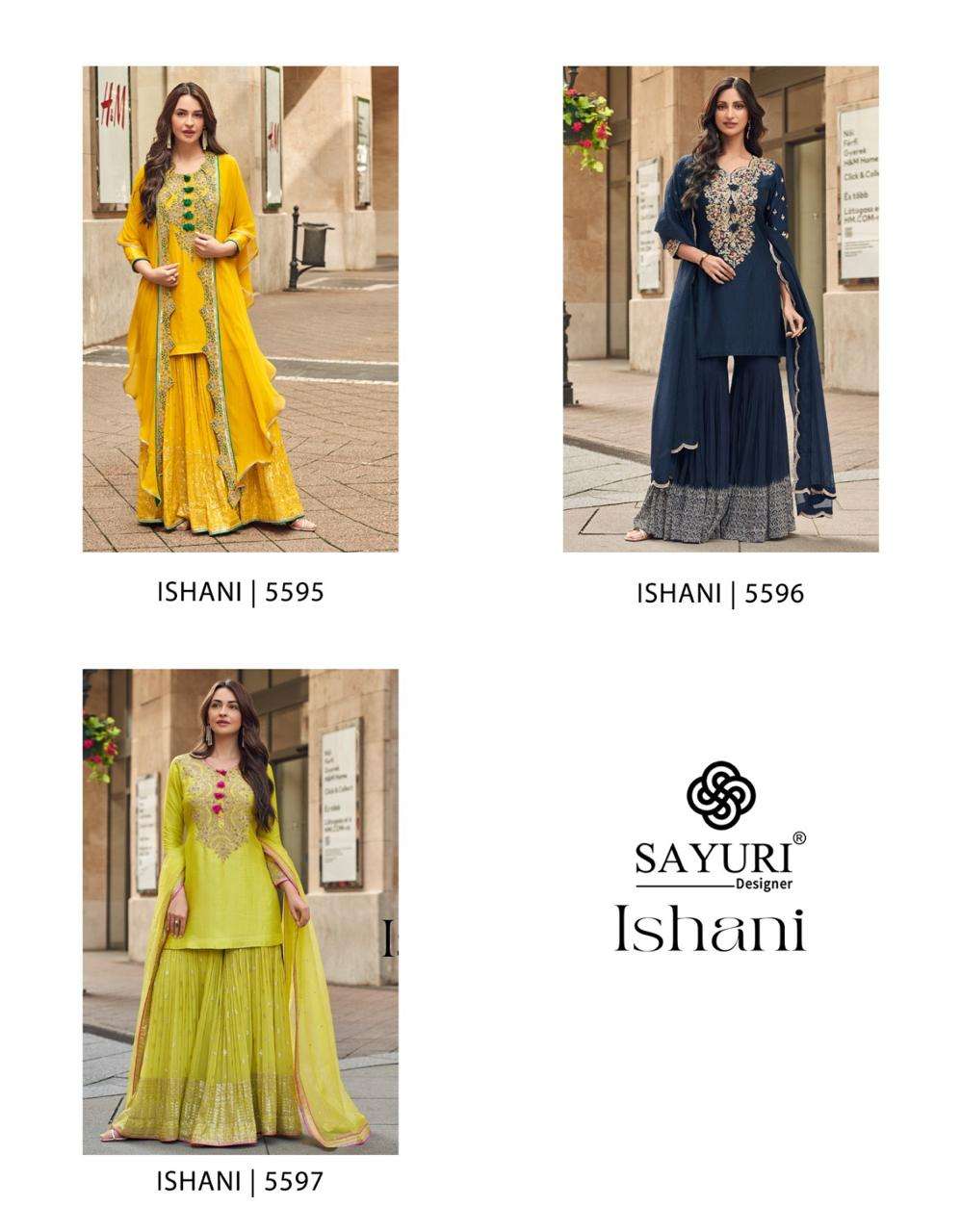 ISHANI BY SAYURI DESIGNER IN PREMIUM SILK & REAL GEROGETTE WITH EMBROIDERED