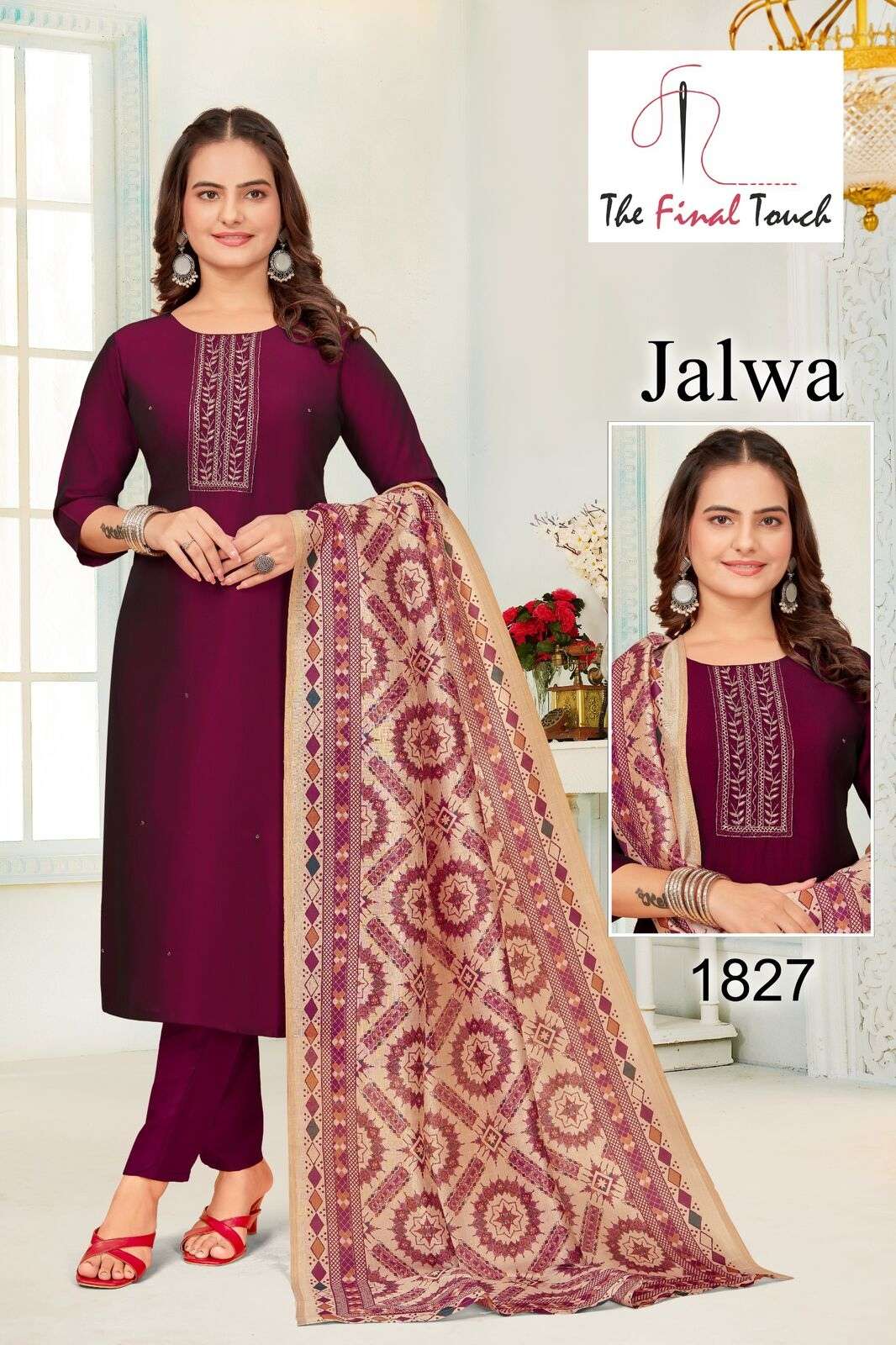 JALWA BY THE FINAL TOUCH IN RANGILA WITH HAND WORK AND DIGITAL PRINT DUPATTA