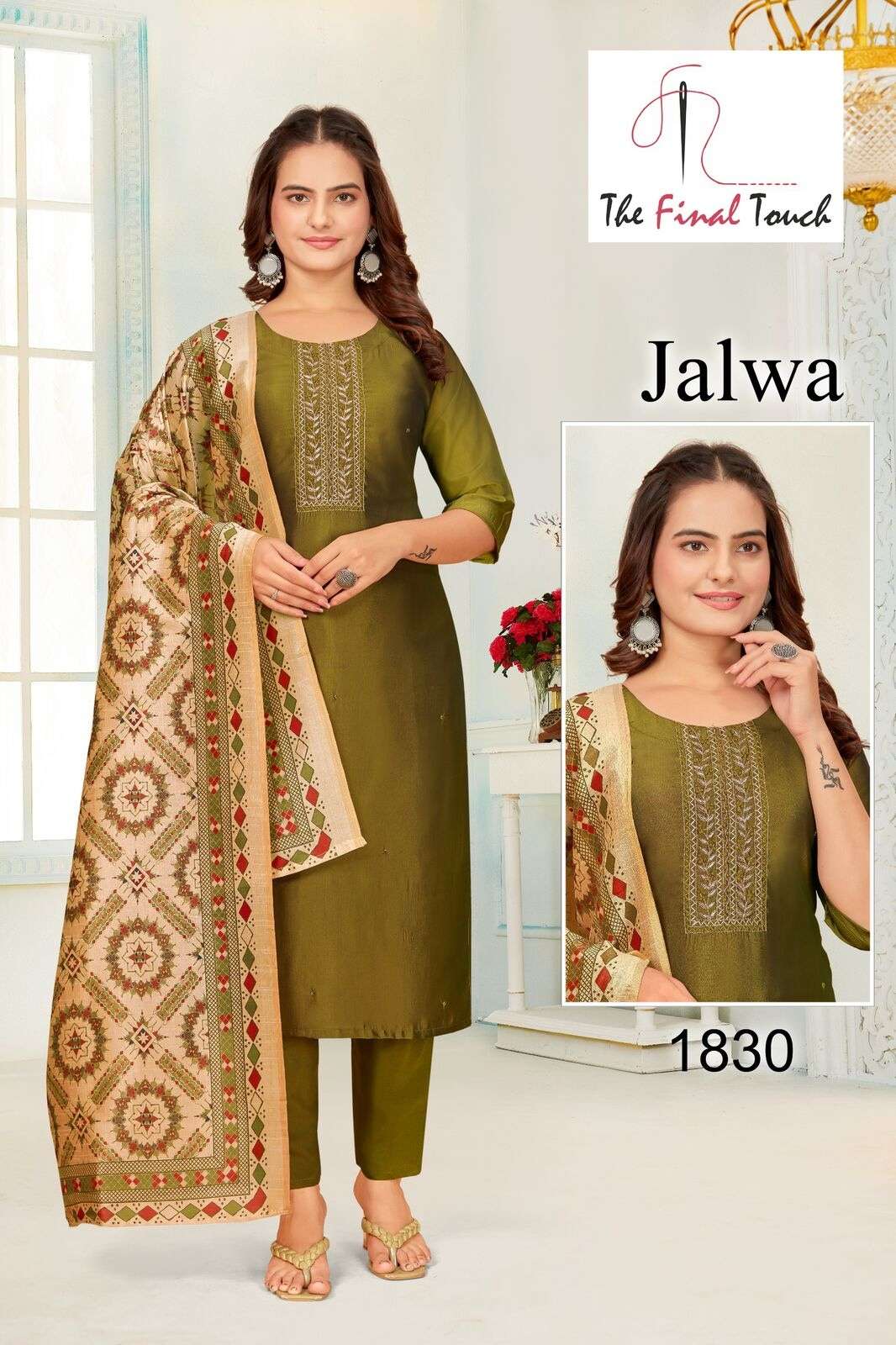 JALWA BY THE FINAL TOUCH IN RANGILA WITH HAND WORK AND DIGITAL PRINT DUPATTA