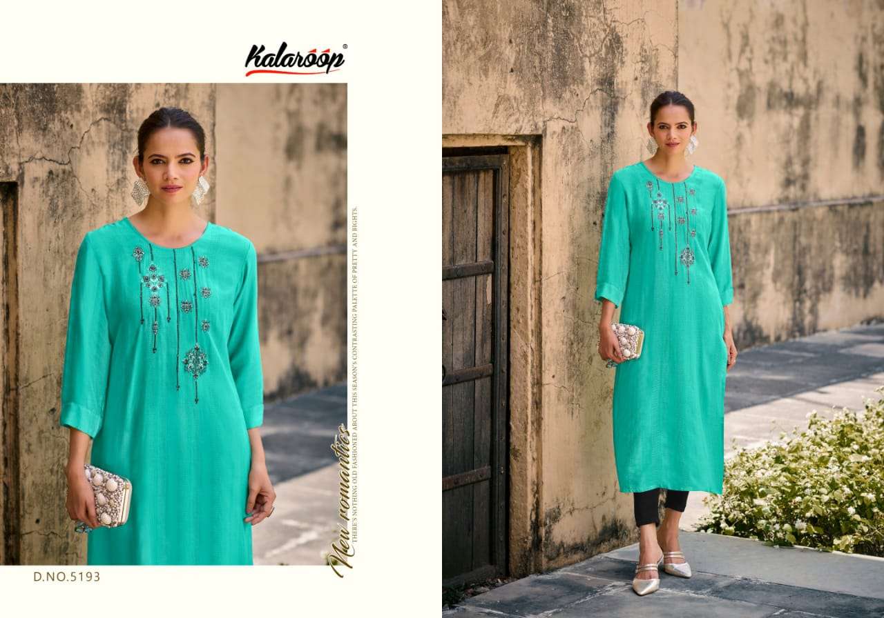 KAVIYA BY KALAROOP IN FANCY WEAIVING FABRICS WITH EMBROIDERY & STONE WORK