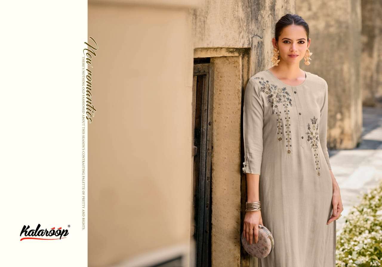 KAVIYA BY KALAROOP IN FANCY WEAIVING FABRICS WITH EMBROIDERY & STONE WORK