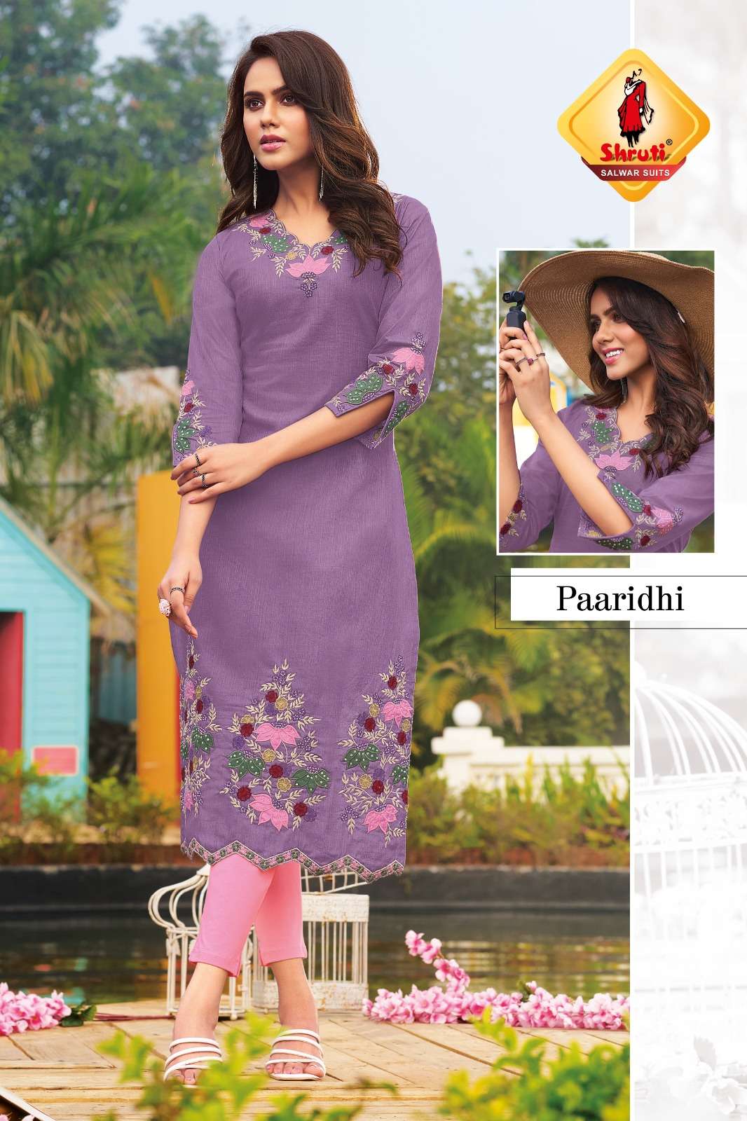 KKASHISH VOL-34 BY SHRUTI SUITS PURE COTTON LINEN STYLISH EMBROIDERY WORK KURTI PANT 