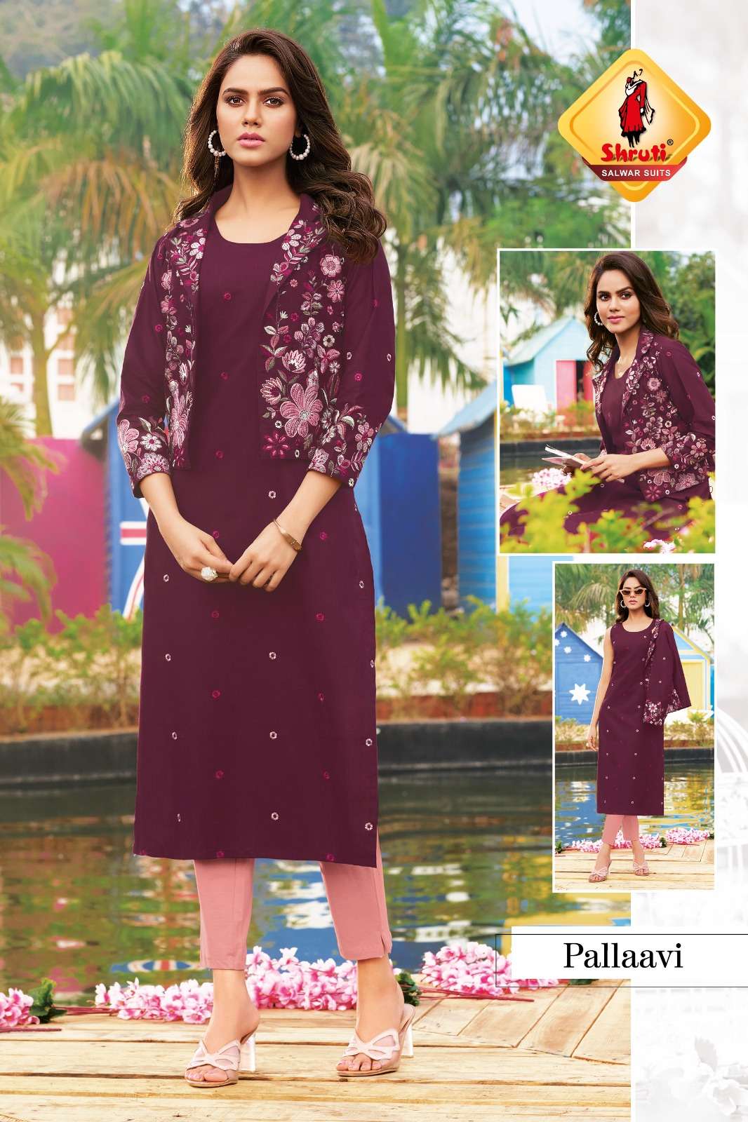 KKASHISH VOL-34 BY SHRUTI SUITS PURE COTTON LINEN STYLISH EMBROIDERY WORK KURTI PANT 