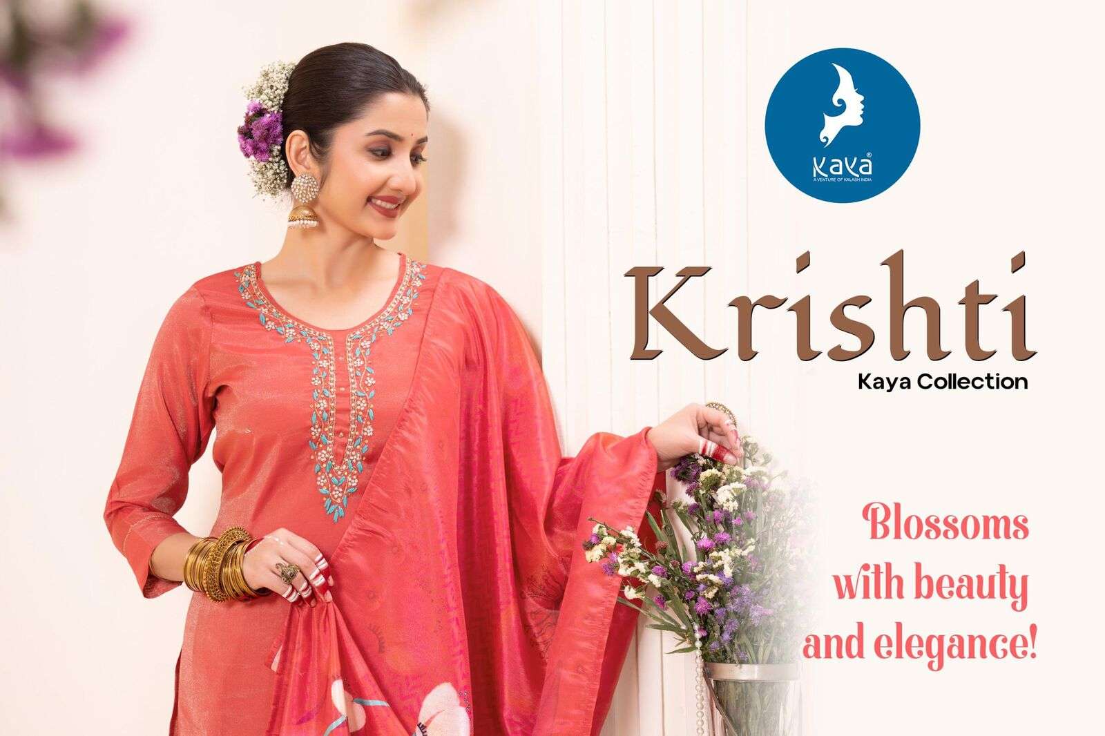 KRISHTI BY KAYA KURTI IN ROMAN SHIMMER WITH ONESIDE POCKET 