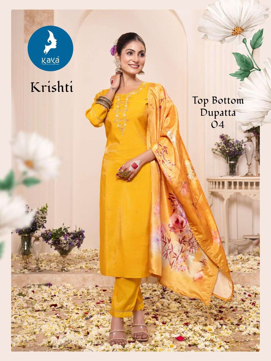 KRISHTI BY KAYA KURTI IN ROMAN SHIMMER WITH ONESIDE POCKET 