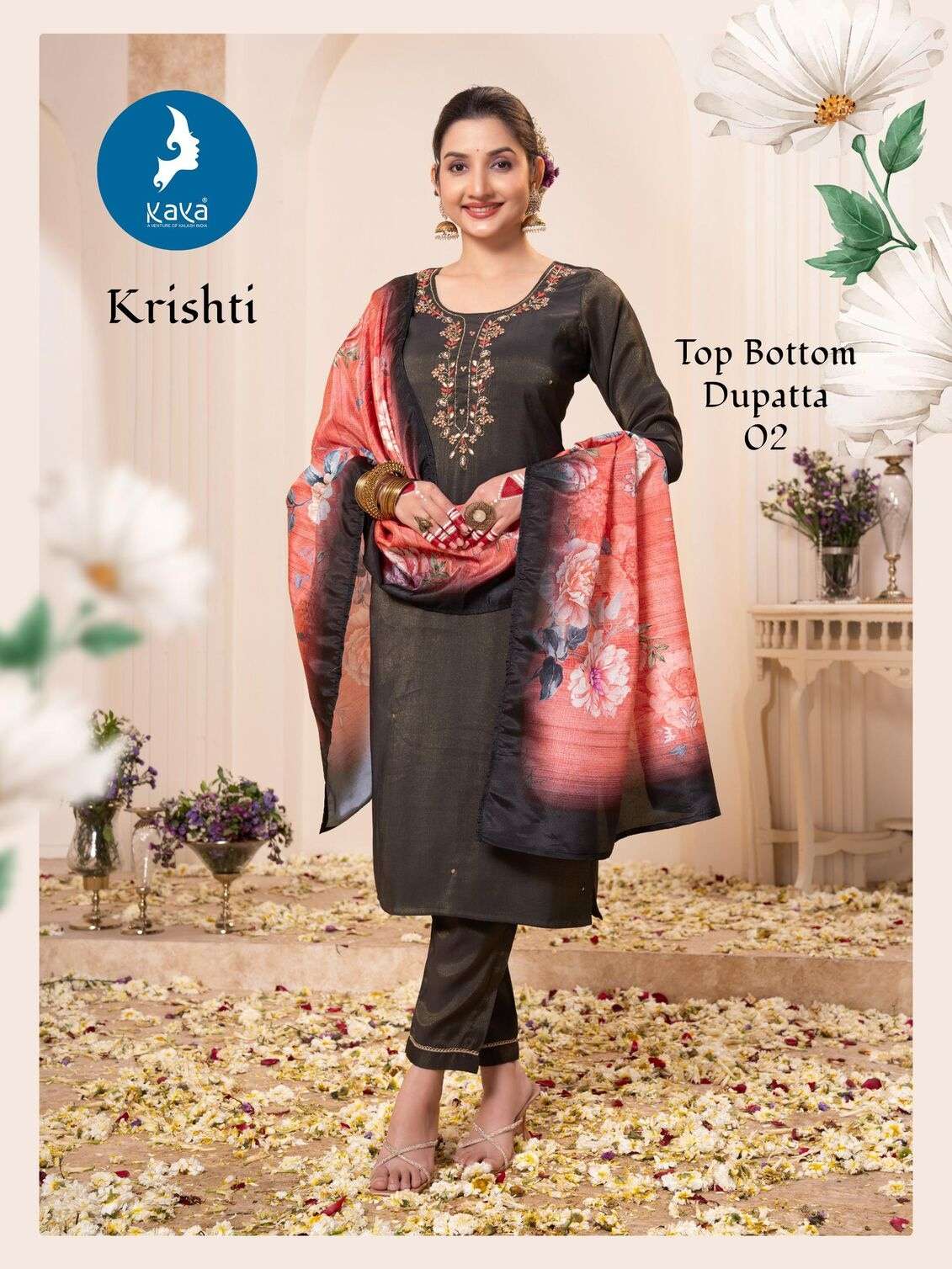 KRISHTI BY KAYA KURTI IN ROMAN SHIMMER WITH ONESIDE POCKET 