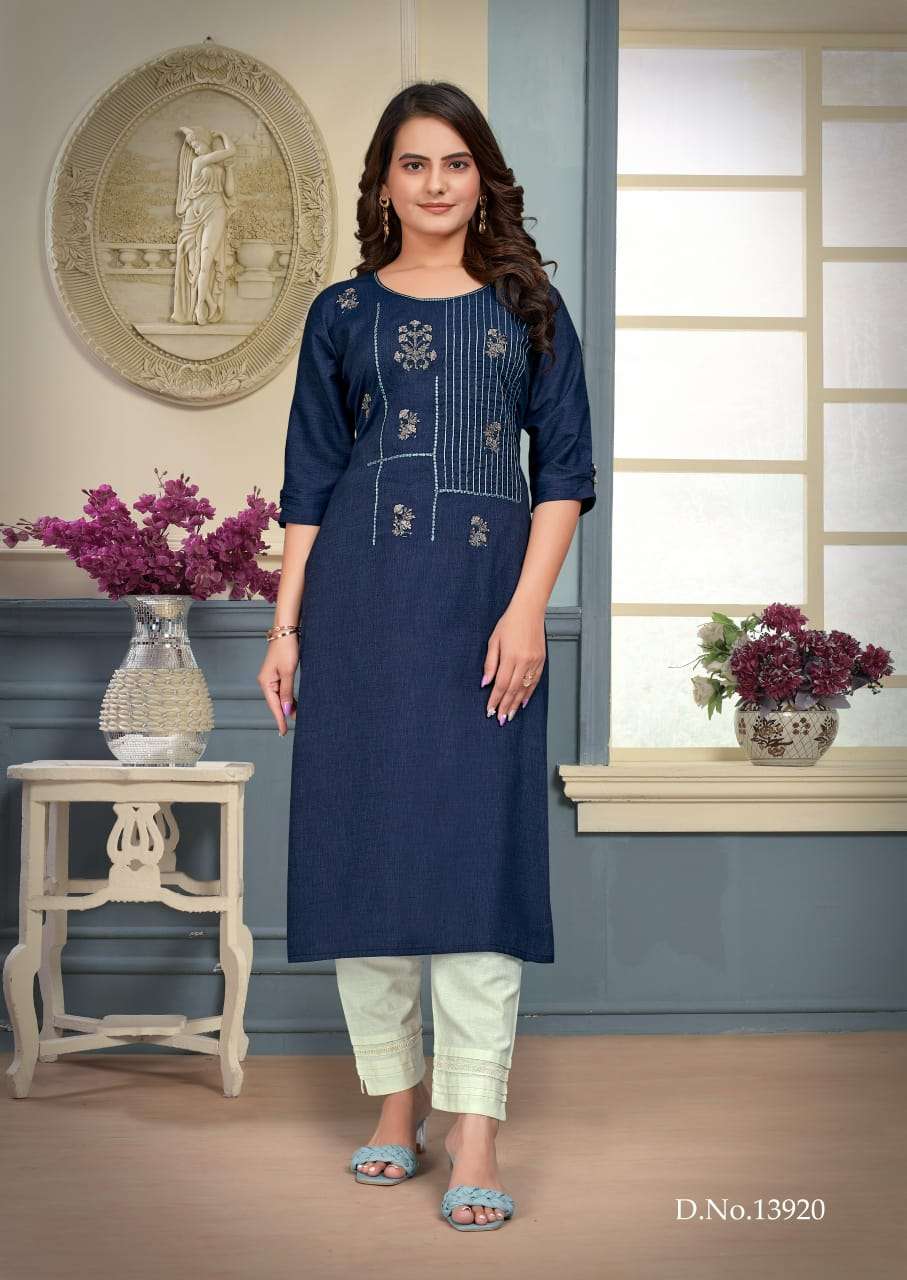 KRITI BY KAJREE IN VISCOSE LIQUID FABRIC WITH EMBROIDERY & STONE WORK