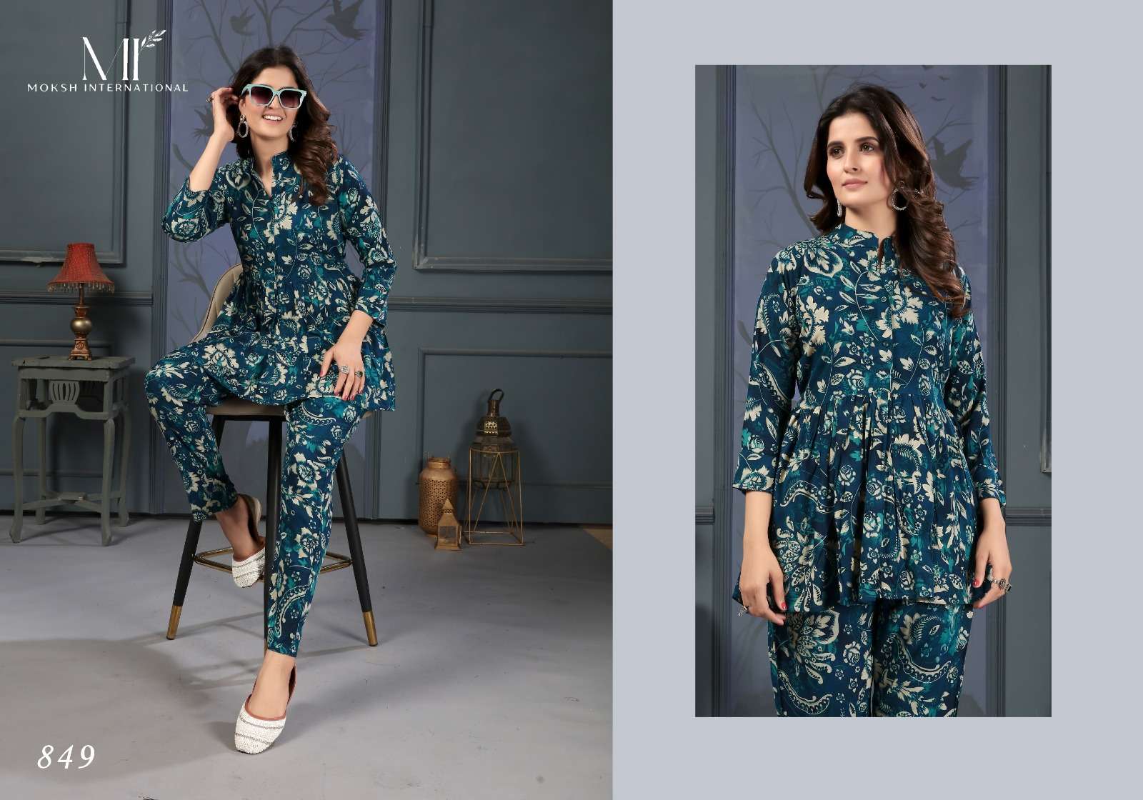 LOTUSH VOL-1 BY MOKSH INTERNATIONAL CO-ORD SET PREMIUM RAYON QUALITY