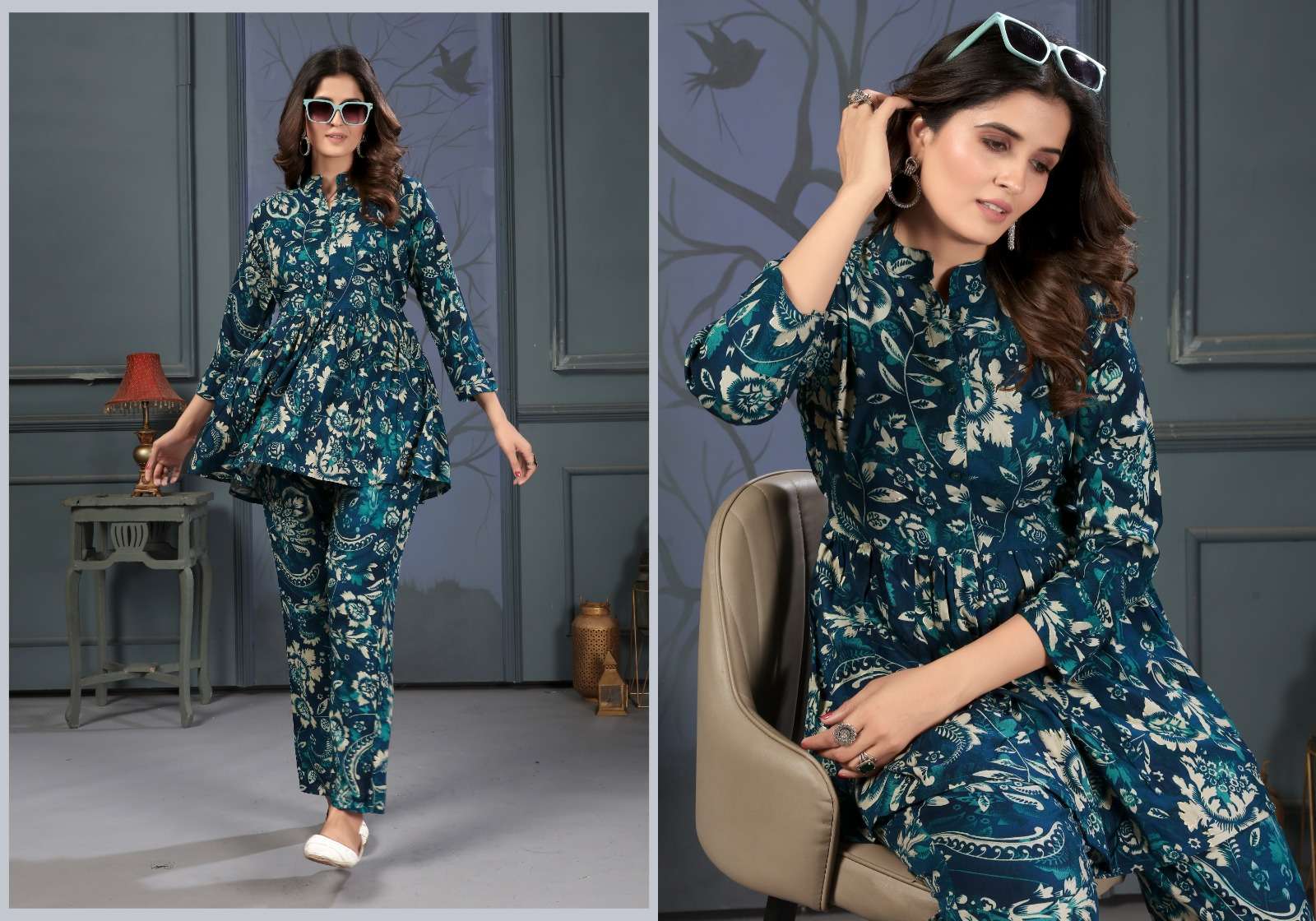 LOTUSH VOL-1 BY MOKSH INTERNATIONAL CO-ORD SET PREMIUM RAYON QUALITY