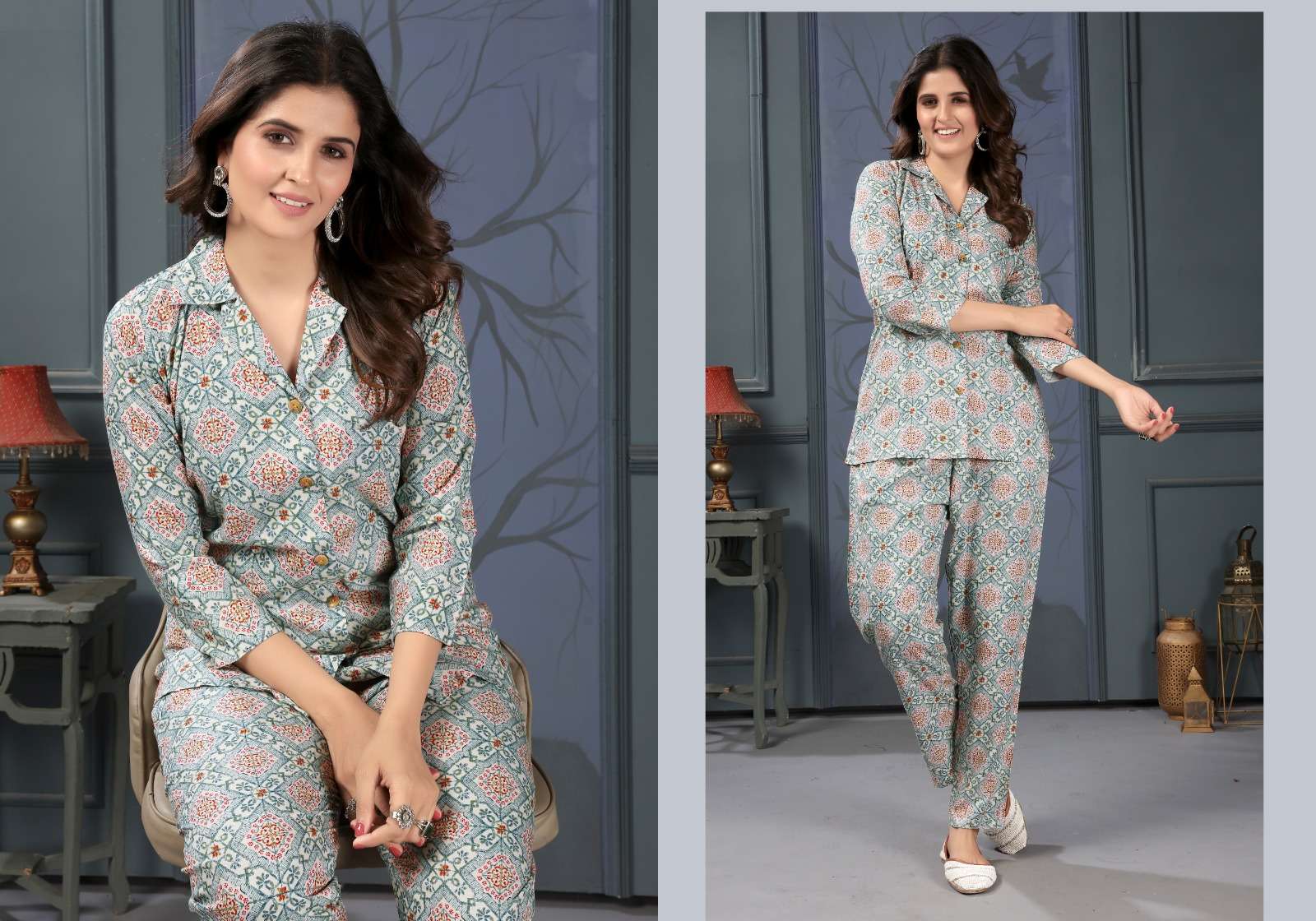 LOTUSH VOL-1 BY MOKSH INTERNATIONAL CO-ORD SET PREMIUM RAYON QUALITY