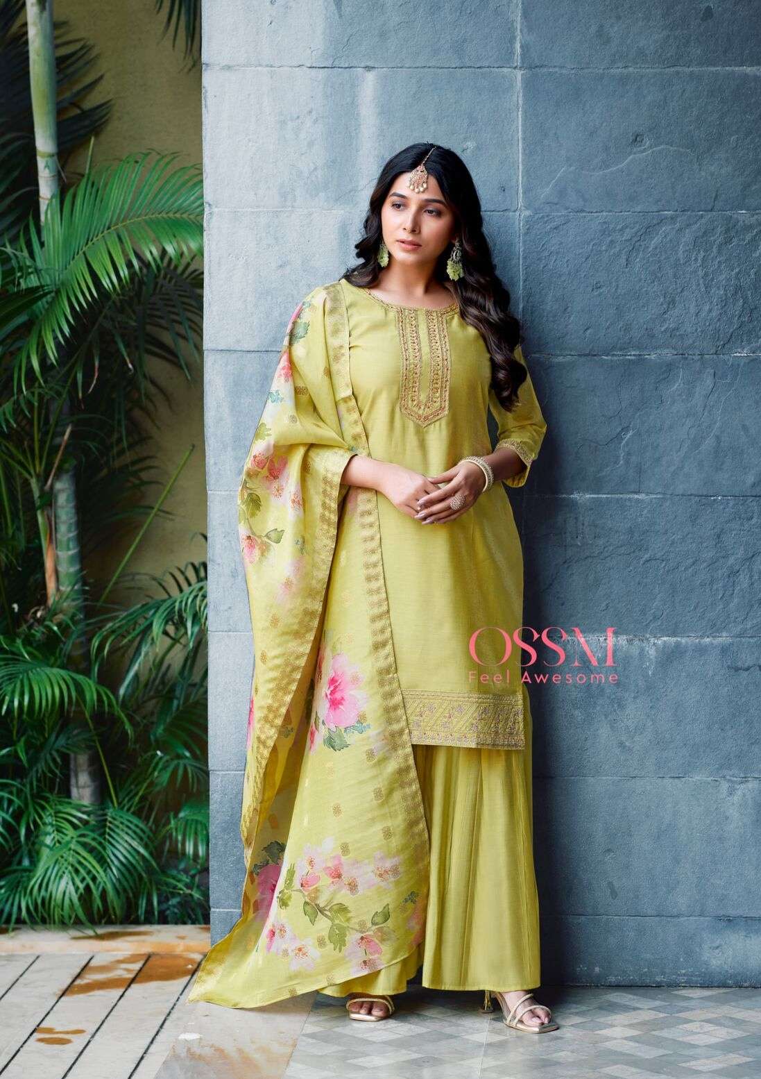 MANNAT BY OSSM SHARRARA COLLECTION IN VISCOS ROMAN SIMMER SILK