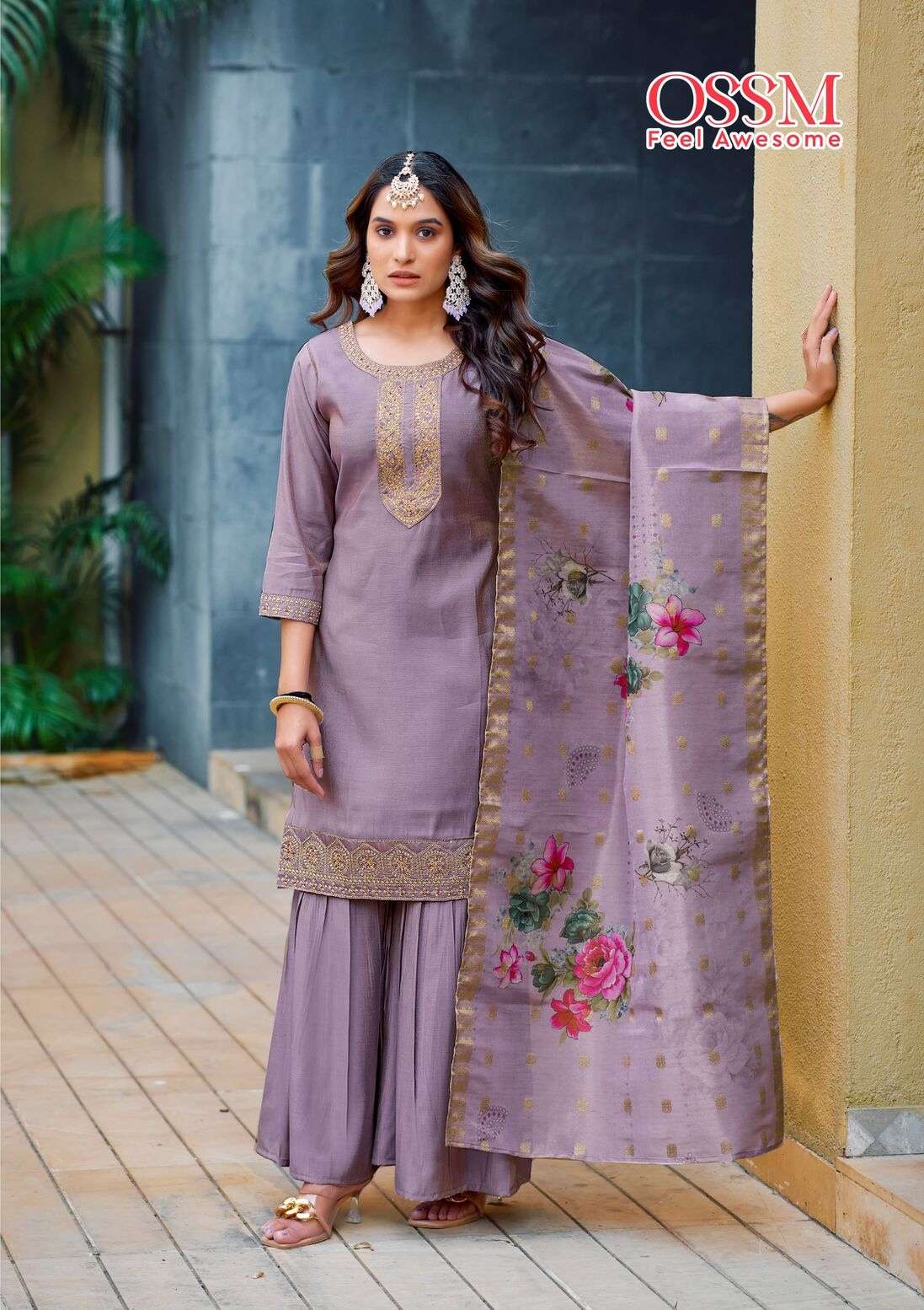 MANNAT BY OSSM SHARRARA COLLECTION IN VISCOS ROMAN SIMMER SILK