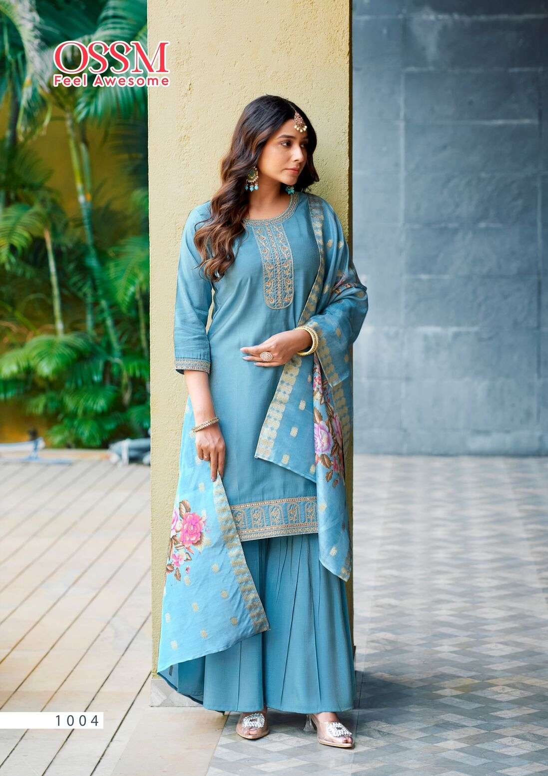 MANNAT BY OSSM SHARRARA COLLECTION IN VISCOS ROMAN SIMMER SILK