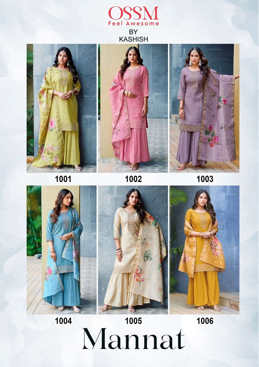 MANNAT BY OSSM SHARRARA COLLECTION IN VISCOS ROMAN SIMMER SILK