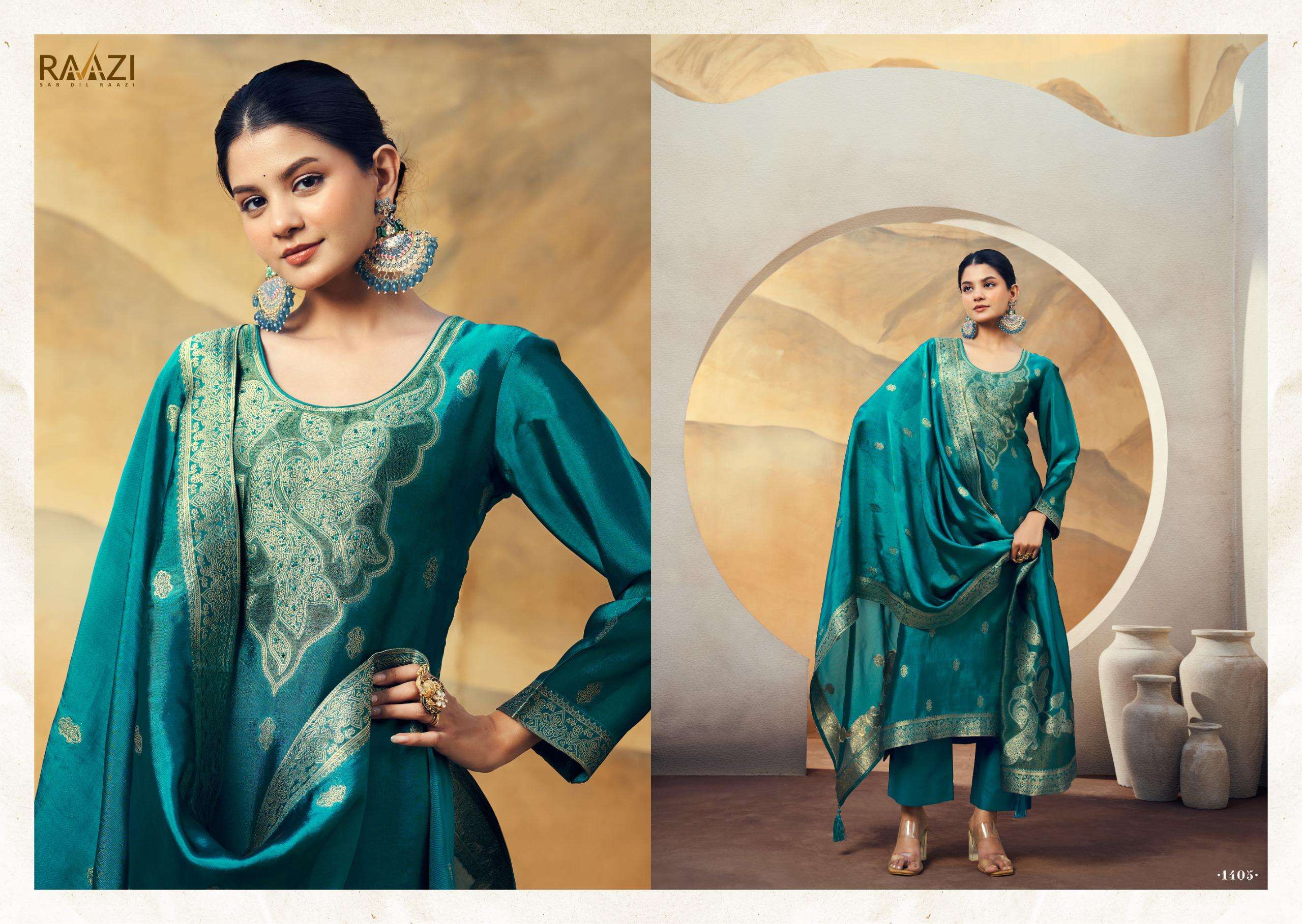 NADIA BY RAMA FASHION IN PURE BEMBERG WOVEN SILK JACQUARD WITH FINE HANDWORK 