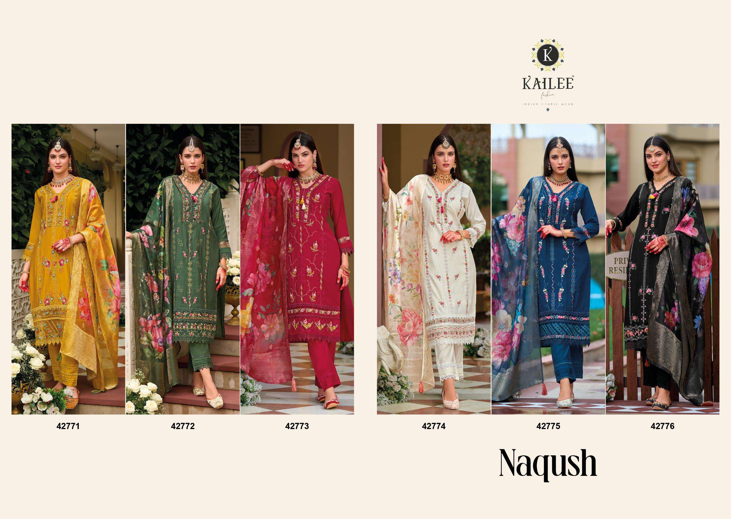 NAQSH BY KAILEE FASHION IN  PURE VISCOSE SILK AND DESGINER FANCY THERD