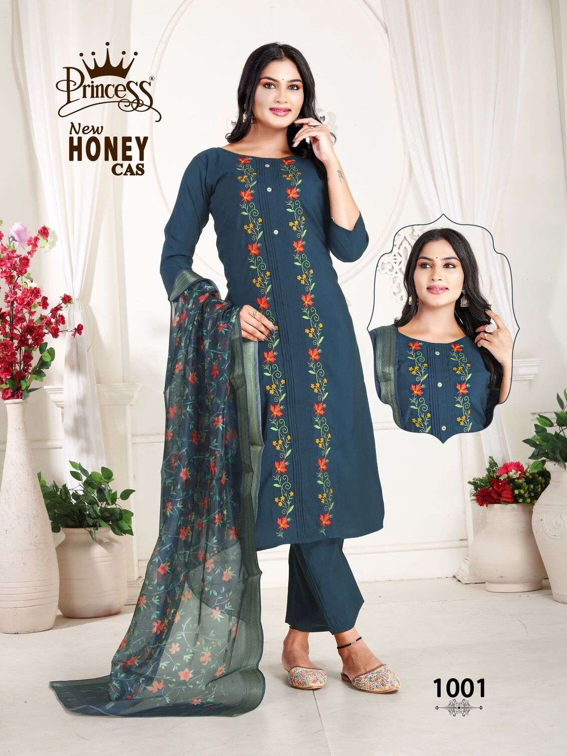 NEW HONEY CAS BY PRINCESS CREATION IN HEAVY ROMAN SILK WITH COTTAN INNER DIGITAL DUPATTA