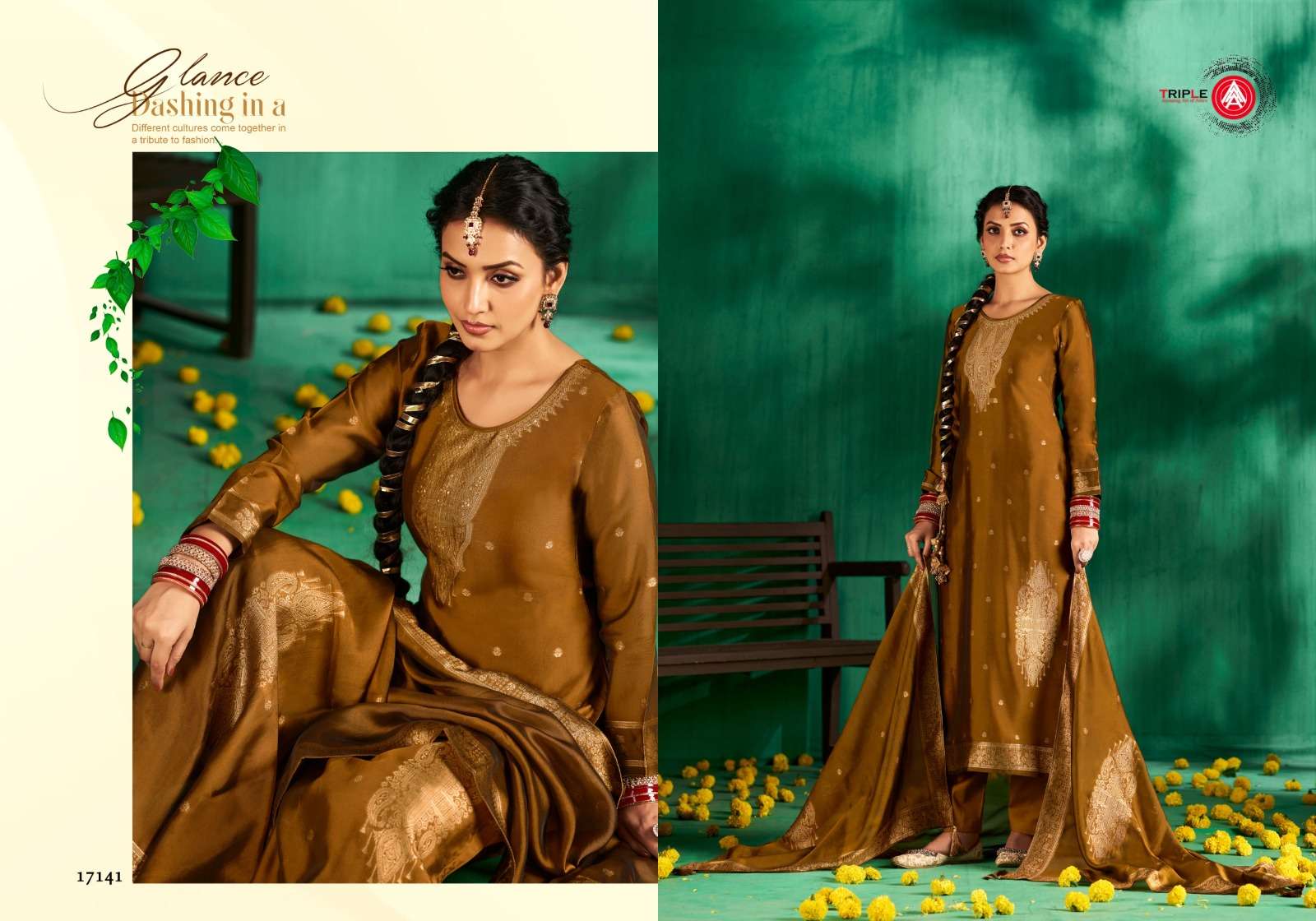 PARI BY TRIPLE PREMIUM VISCOS MULSIN JEQUARD WITH HAND WORK