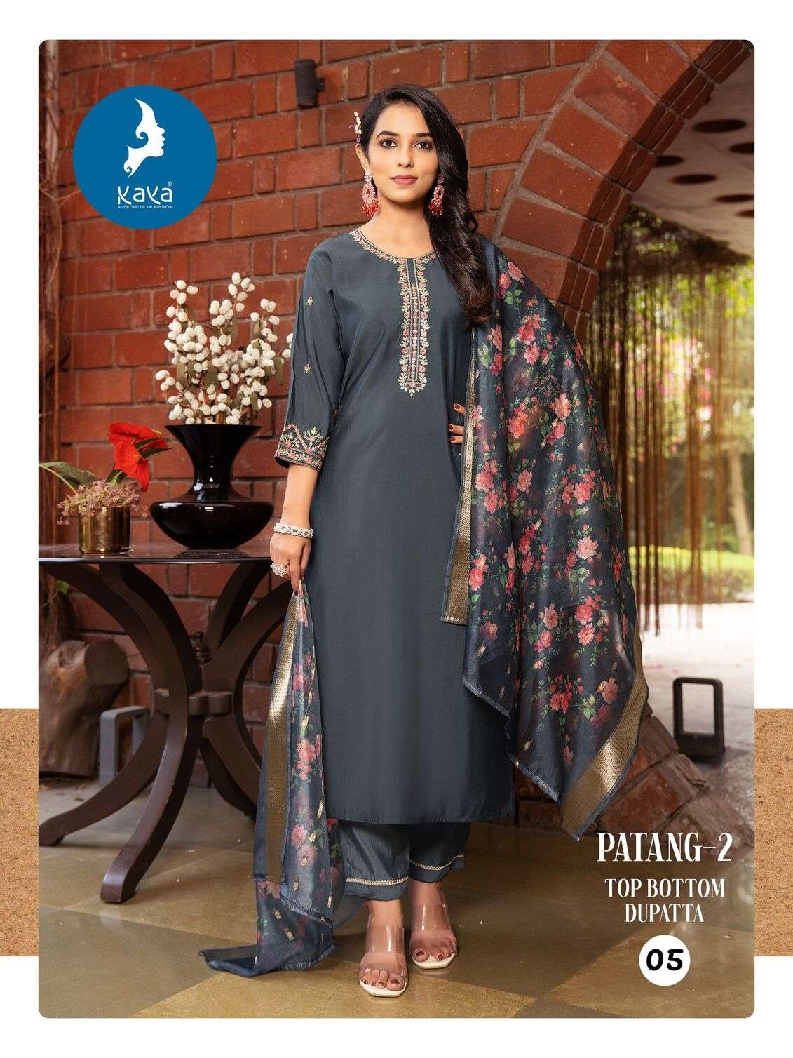 PATANG-2 BY KAYA KURTI IN ROMAN SILK WITH INNER & SOFT ORGANZA WITH DIGITAL PRINT