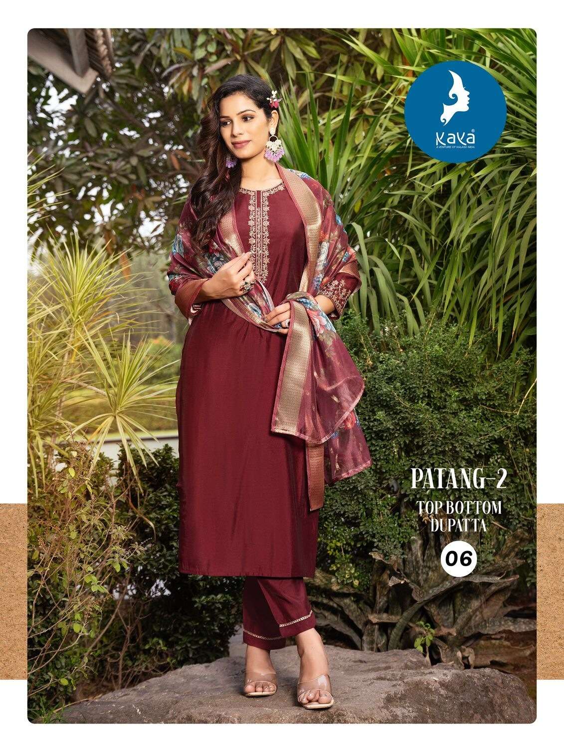 PATANG-2 BY KAYA KURTI IN ROMAN SILK WITH INNER & SOFT ORGANZA WITH DIGITAL PRINT