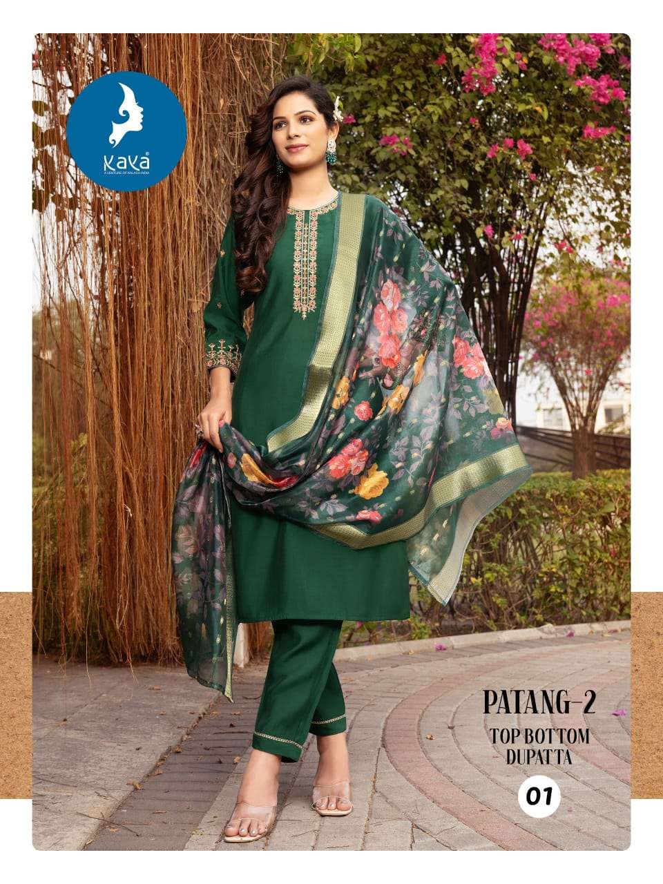 PATANG-2 BY KAYA KURTI IN ROMAN SILK WITH INNER & SOFT ORGANZA WITH DIGITAL PRINT