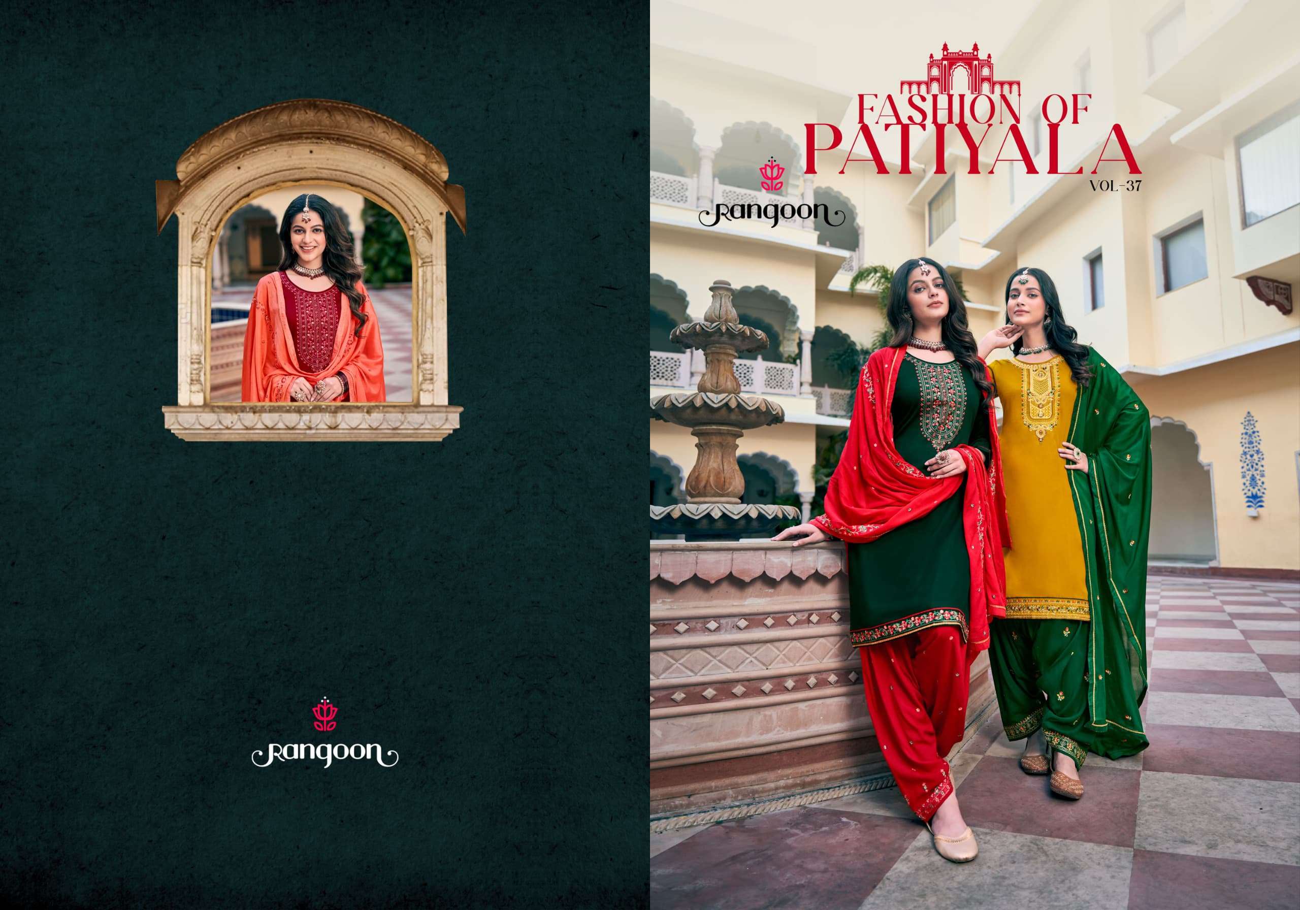 PATIALA VOL-37 BY RANGOON IN JAM SILK EMBROIDERY & SWAROSKI WORK WITH INNER