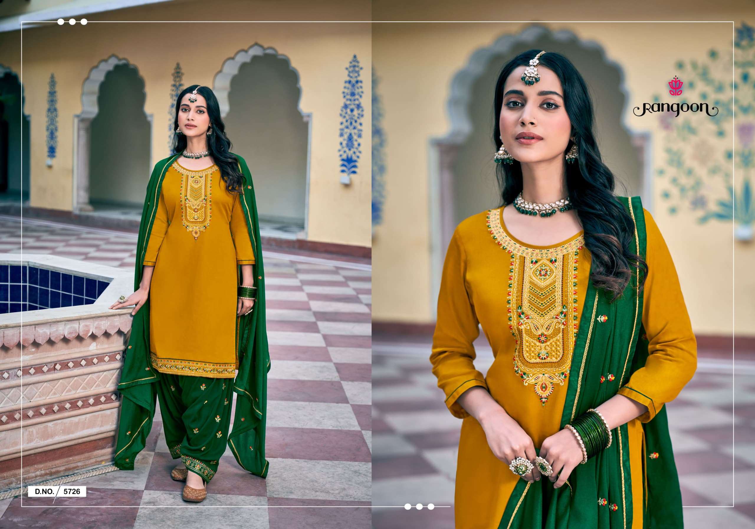 PATIALA VOL-37 BY RANGOON IN JAM SILK EMBROIDERY & SWAROSKI WORK WITH INNER