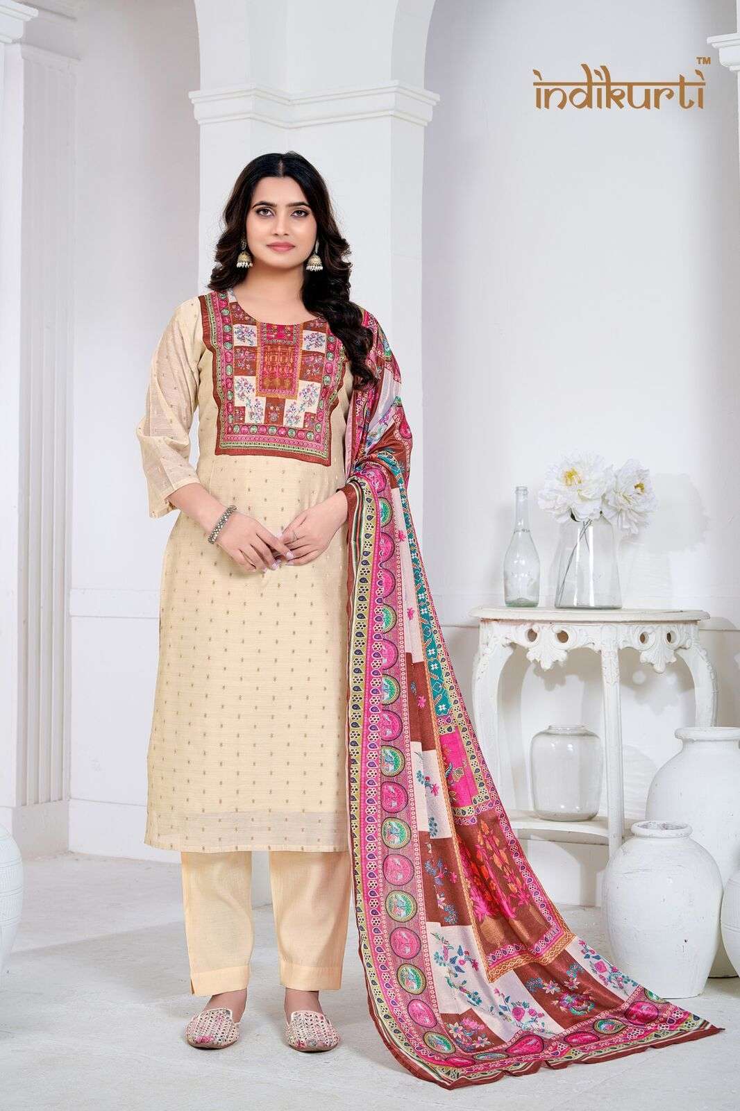 PAYAL VOL-1 BY INDIKURTI IN MODAL BUTTI WITH HAND WORK TOUCH UP