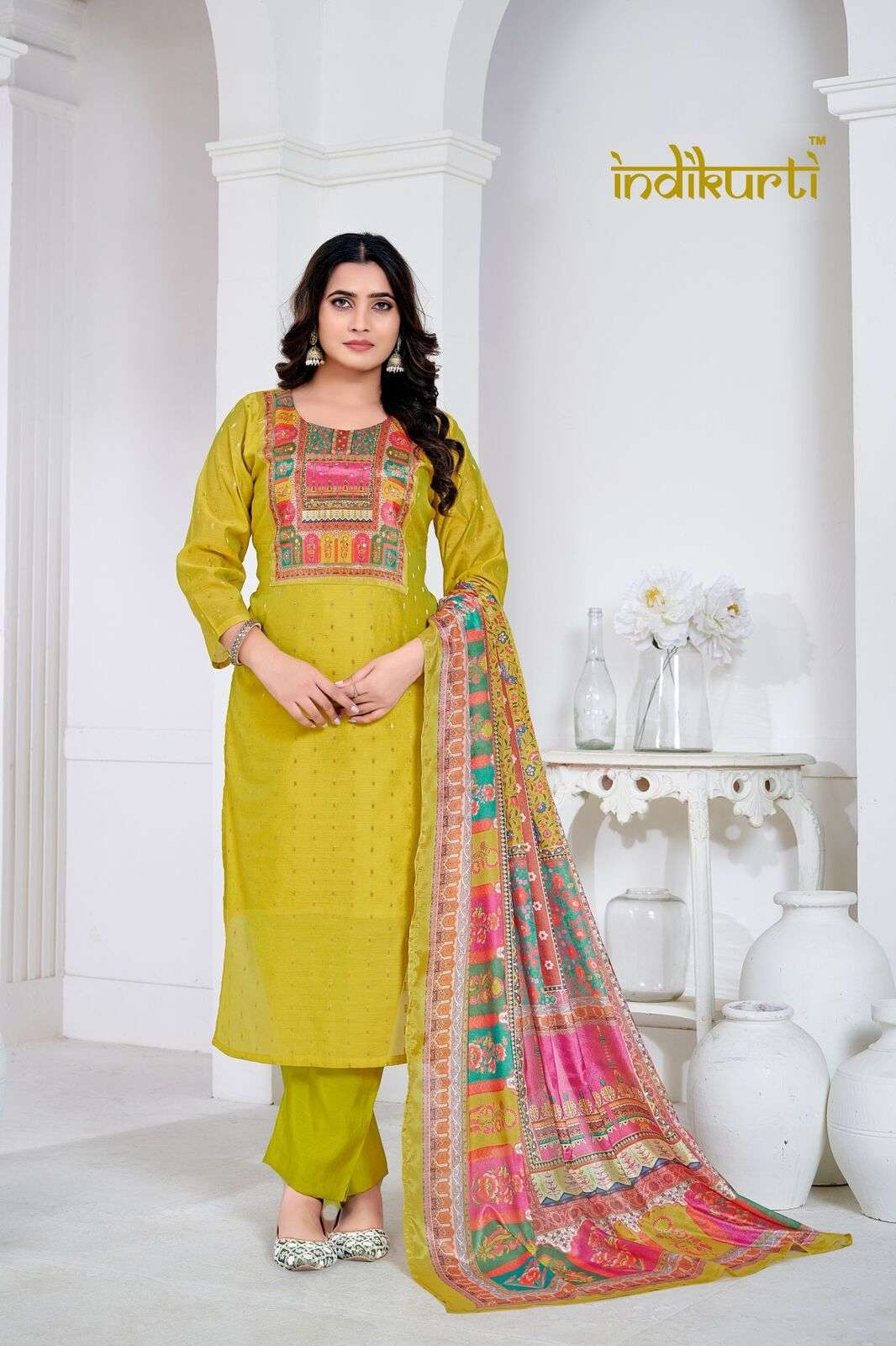 PAYAL VOL-1 BY INDIKURTI IN MODAL BUTTI WITH HAND WORK TOUCH UP