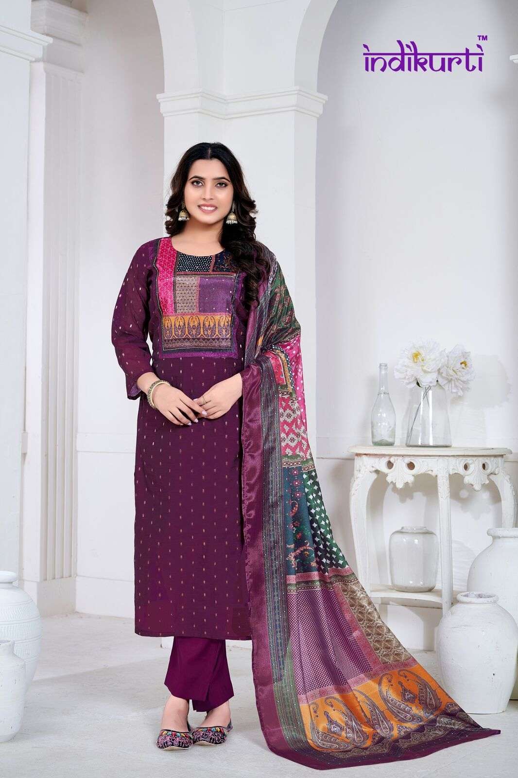 PAYAL VOL-1 BY INDIKURTI IN MODAL BUTTI WITH HAND WORK TOUCH UP