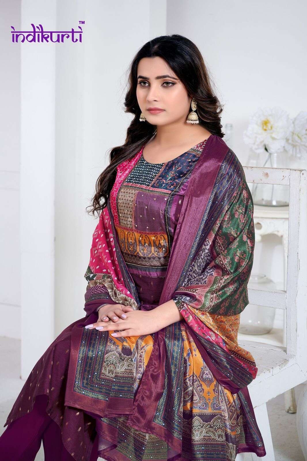 PAYAL VOL-1 BY INDIKURTI IN MODAL BUTTI WITH HAND WORK TOUCH UP