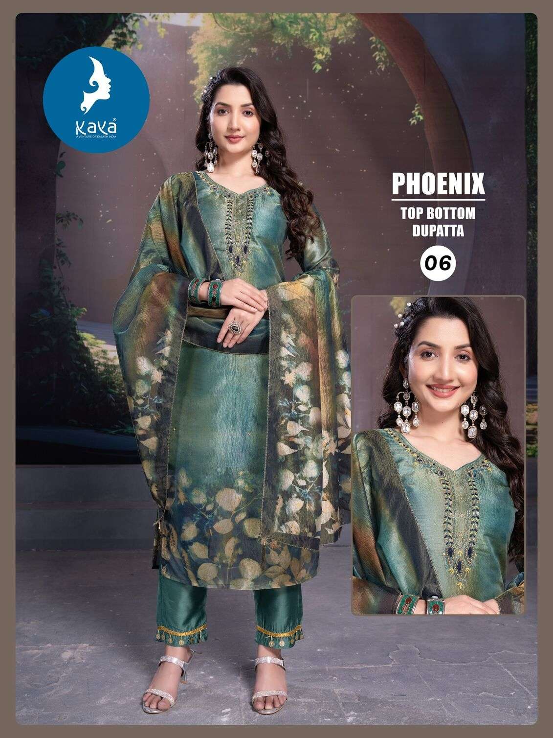 PHOENIX BY KAYA KURTI IN COSMOS SHIMMER CRUSH WITH DIGITAL PRINT