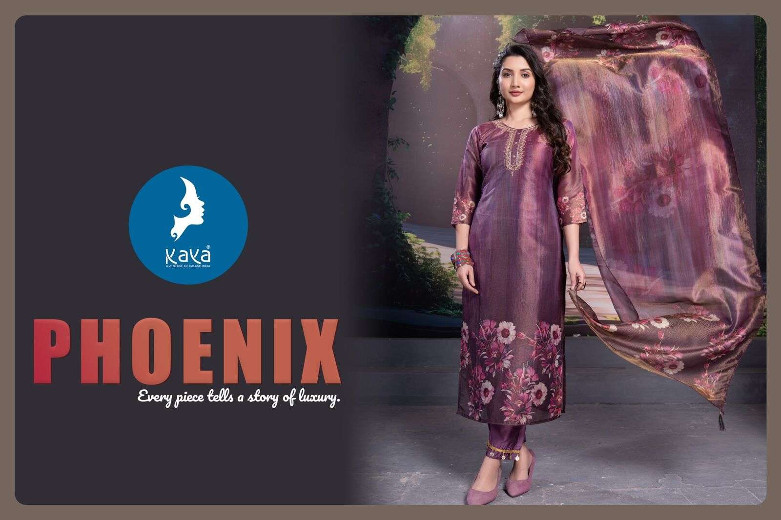 PHOENIX BY KAYA KURTI IN COSMOS SHIMMER CRUSH WITH DIGITAL PRINT