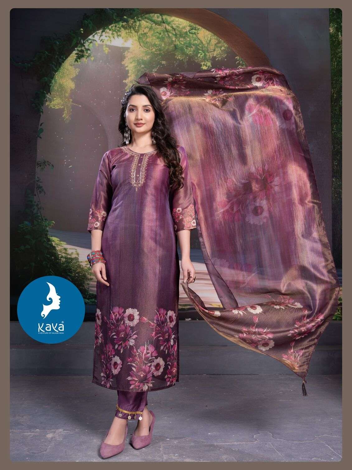 PHOENIX BY KAYA KURTI IN COSMOS SHIMMER CRUSH WITH DIGITAL PRINT