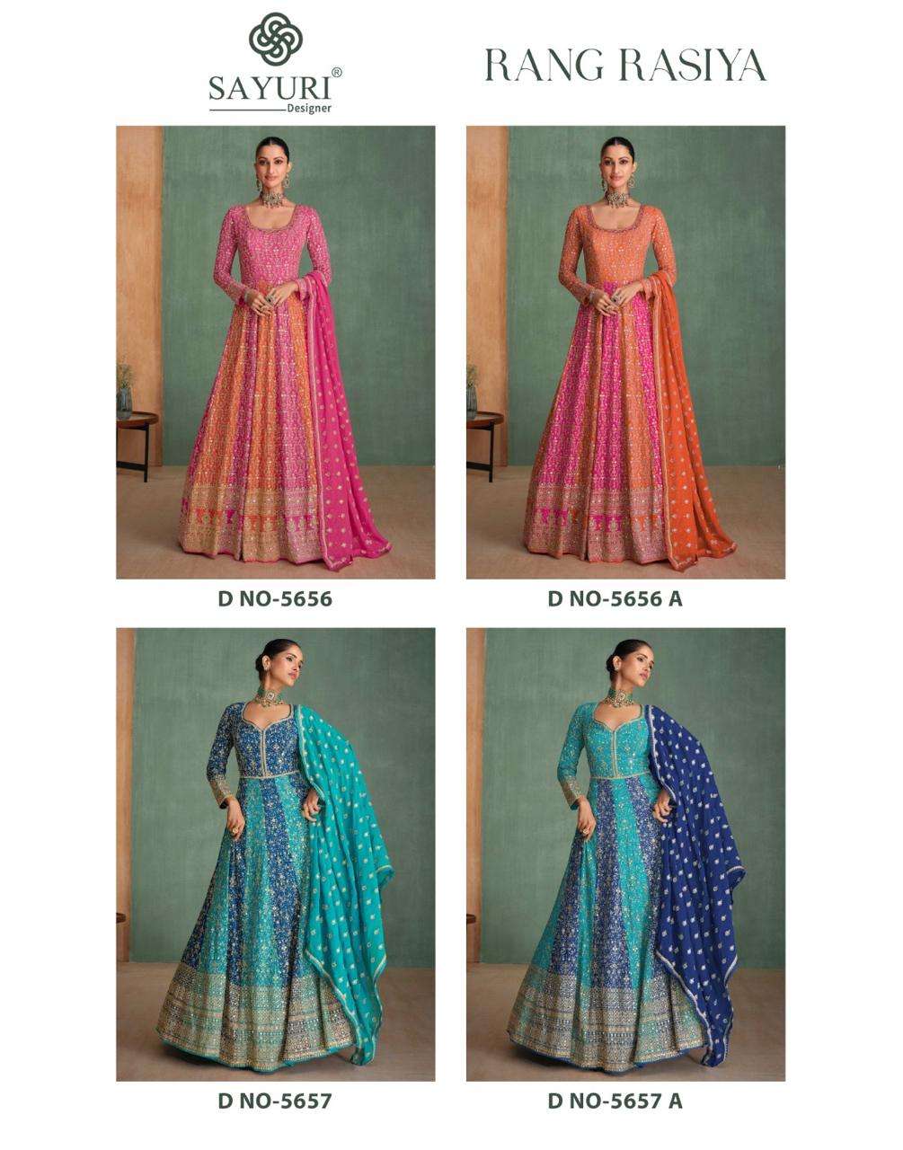 RANG RASIYA BY SAYURI DESIGNER GEORGETTE FABRIC WITH HEAVY EMBROIDERY GOWN & DUPATTA 