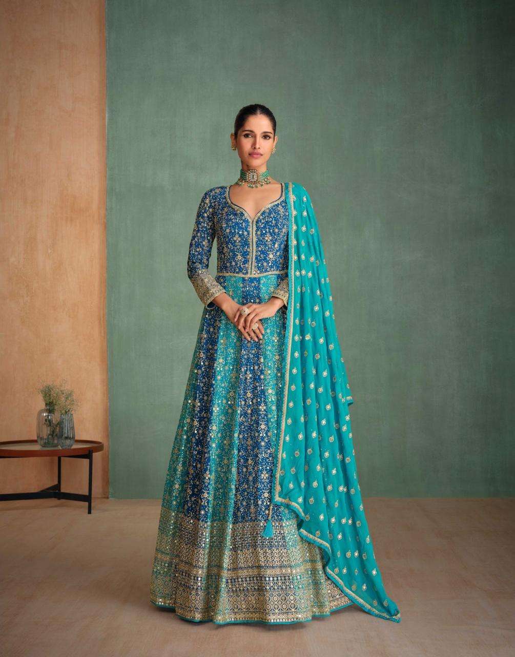 RANG RASIYA BY SAYURI DESIGNER GEORGETTE FABRIC WITH HEAVY EMBROIDERY GOWN & DUPATTA 