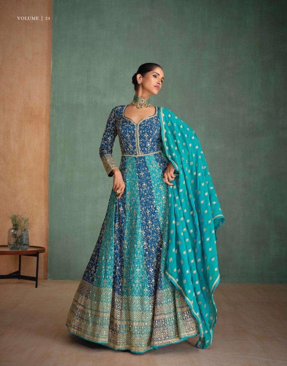 RANG RASIYA BY SAYURI DESIGNER GEORGETTE FABRIC WITH HEAVY EMBROIDERY GOWN & DUPATTA 