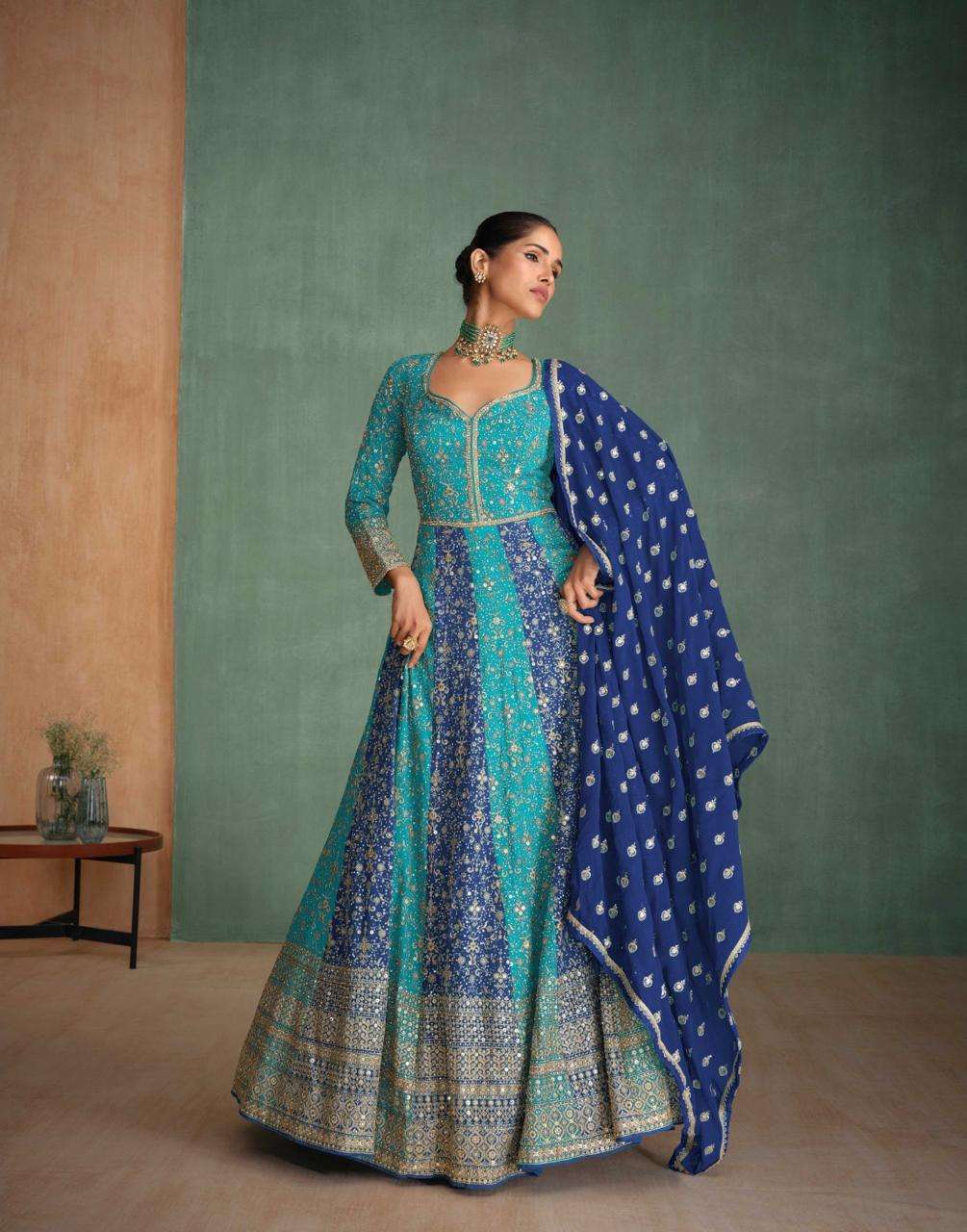 RANG RASIYA BY SAYURI DESIGNER GEORGETTE FABRIC WITH HEAVY EMBROIDERY GOWN & DUPATTA 