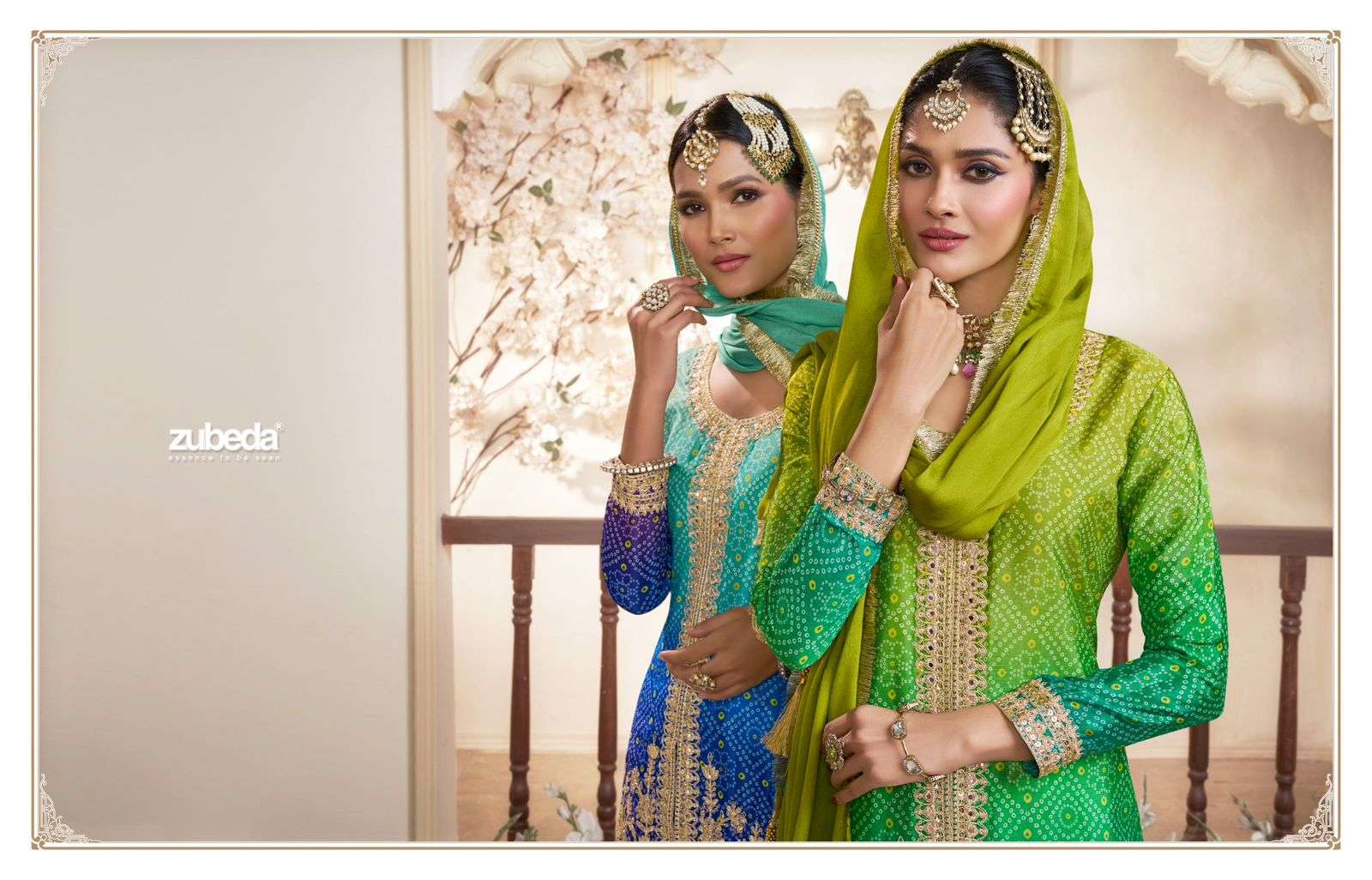 RANG RAZIA BY ZUBEDA SILK MILLS IN PURE CHINON SİLK  WITH EMB AND HAND WORK  AND DIGITAL PRINT 