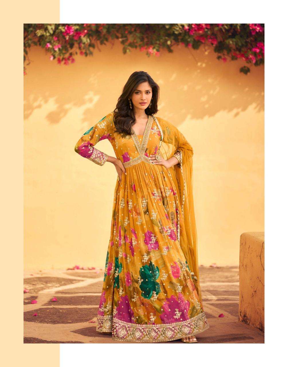 RANI BY SAYURI DESIGNER IN PREMIUM REAL CHINON SILK FRONT AND BACK EMBROIDERED WITH DUPATTA 